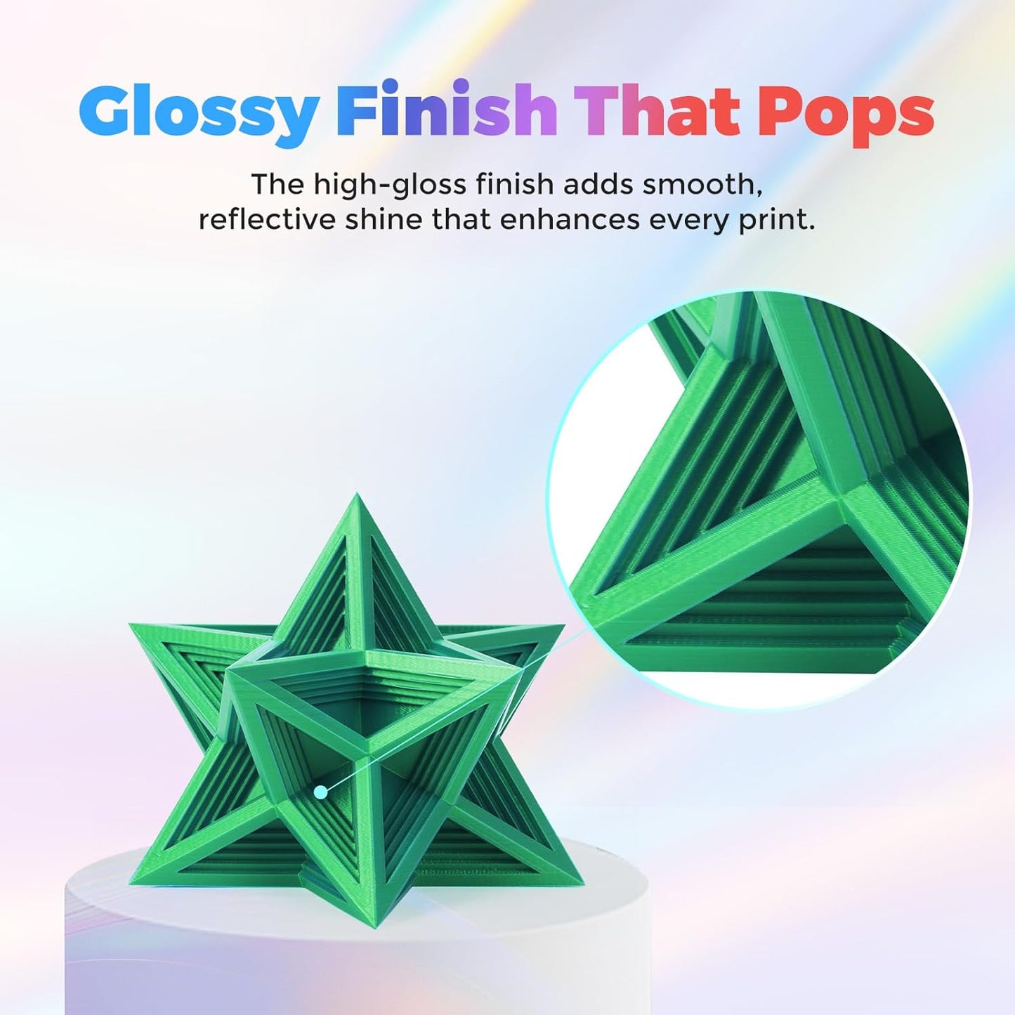 Flashforge 3D Printer Filament Silk PLA 1.75mm 1kg Spool-Dimensional Accuracy +/- 0.02mm (Green)