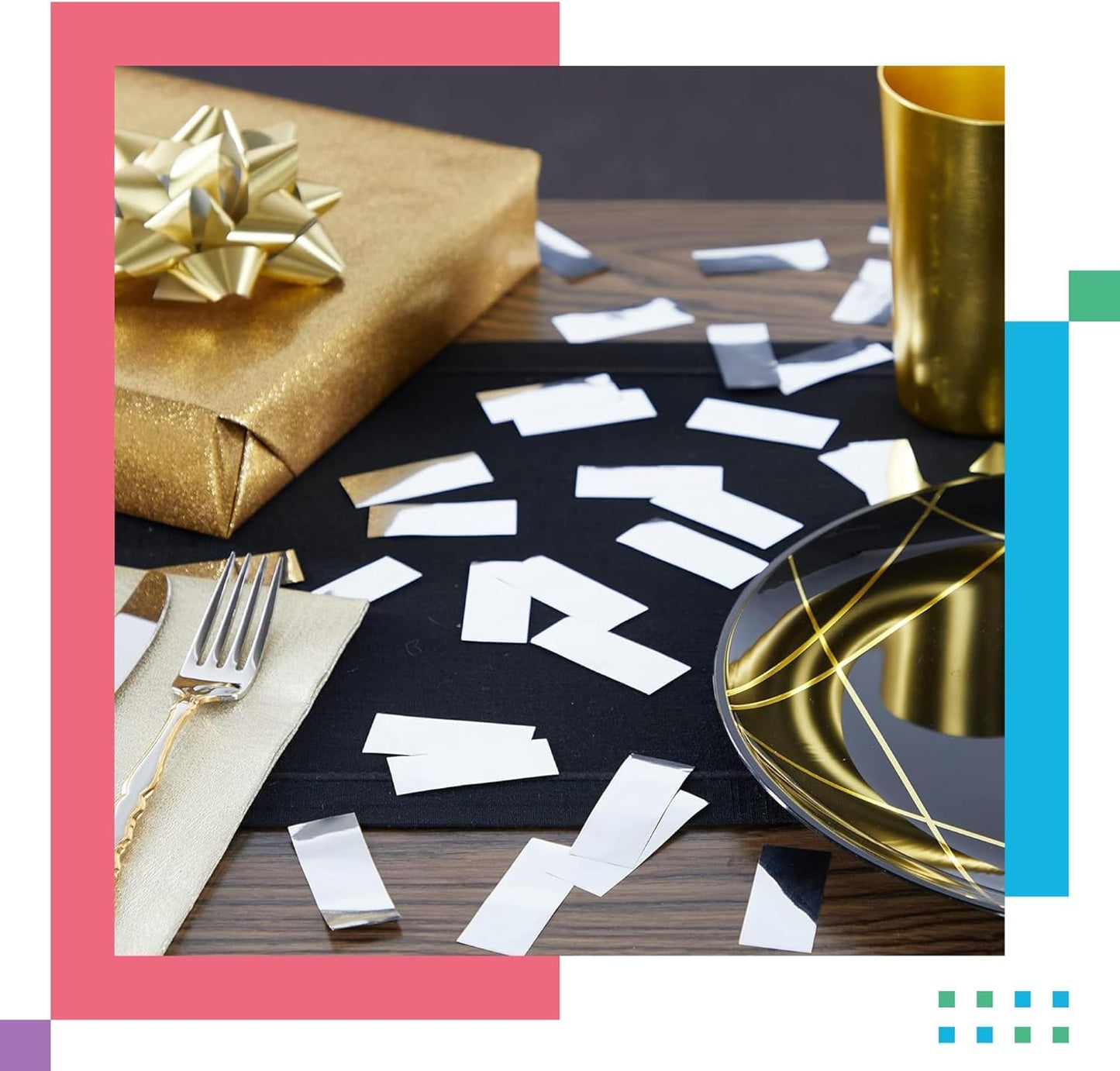 Shiny Metallic Confetti, Blue Color - Fluttering Foil Paper Strips for Confeti Cannon and Launcher Use, Table Decorations, and More (Bulk 30 lb Box)