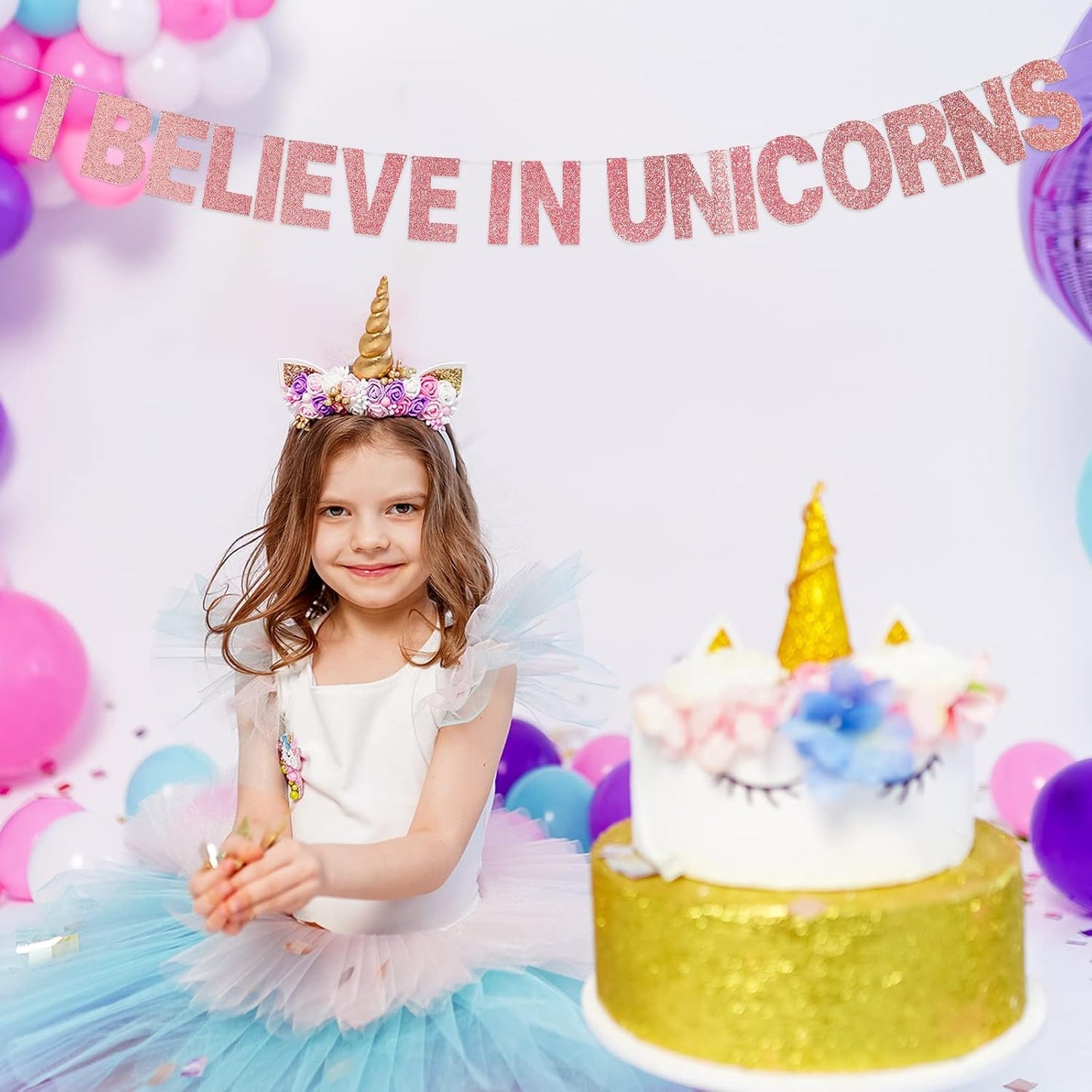 TaoBary 112 Pcs DIY Letter Kit Glitter Customizable Banner Letters Include 107 Letters and Numbers 3 Rope and 2 Needles for Birthday Halloween Christmas Wedding Valentine Party Decor(Rose Gold)