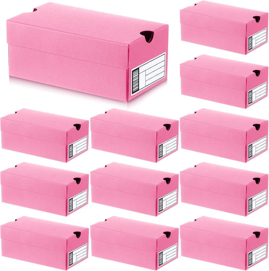 12 Sets Mini Shoe Gifts Boxes for Party Favors 4.7 x 2.5 x 2 Inch Sports Mini Sneaker Box with Editable Label for Candies Cookies Snacks (Light Pink, 4.7 x 2.5 x 2 Inches)