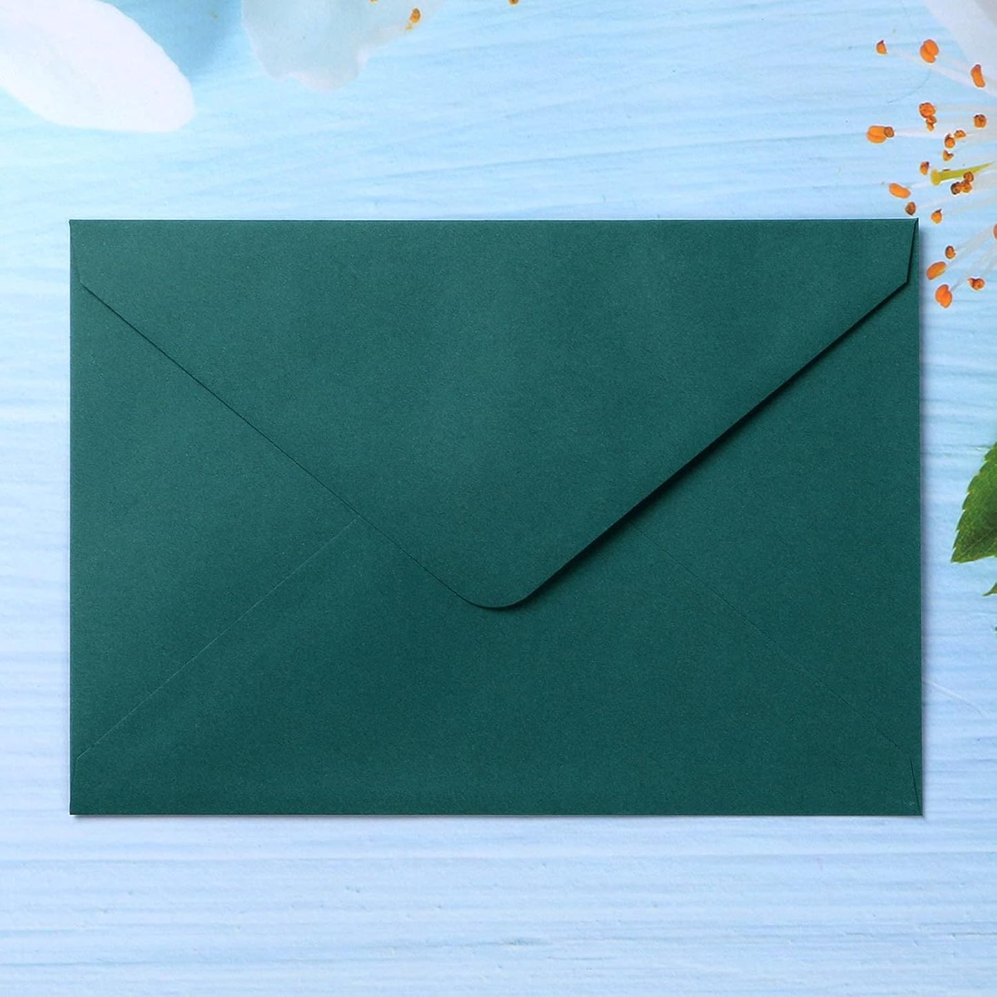 PONATIA 50 PCS/Pack A7 Emerald Green Envelopes, 5.25x7.5'', Perfect For 5x7'' Weddings Invitation Cards, Graduation, Acrylic Invitations, Photos, 5x7'' Envelopes For Invitations