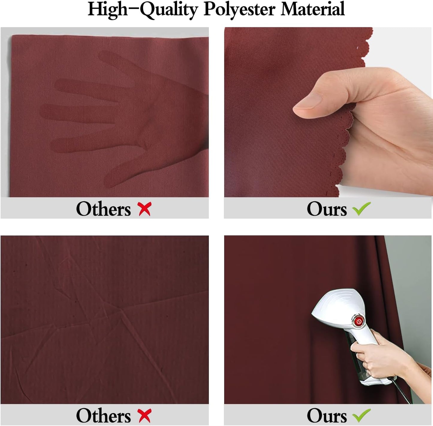 8x10FT Burgundy Wine Red Screen Backdrop for Photography Photo Booth Recording Parties Curtain