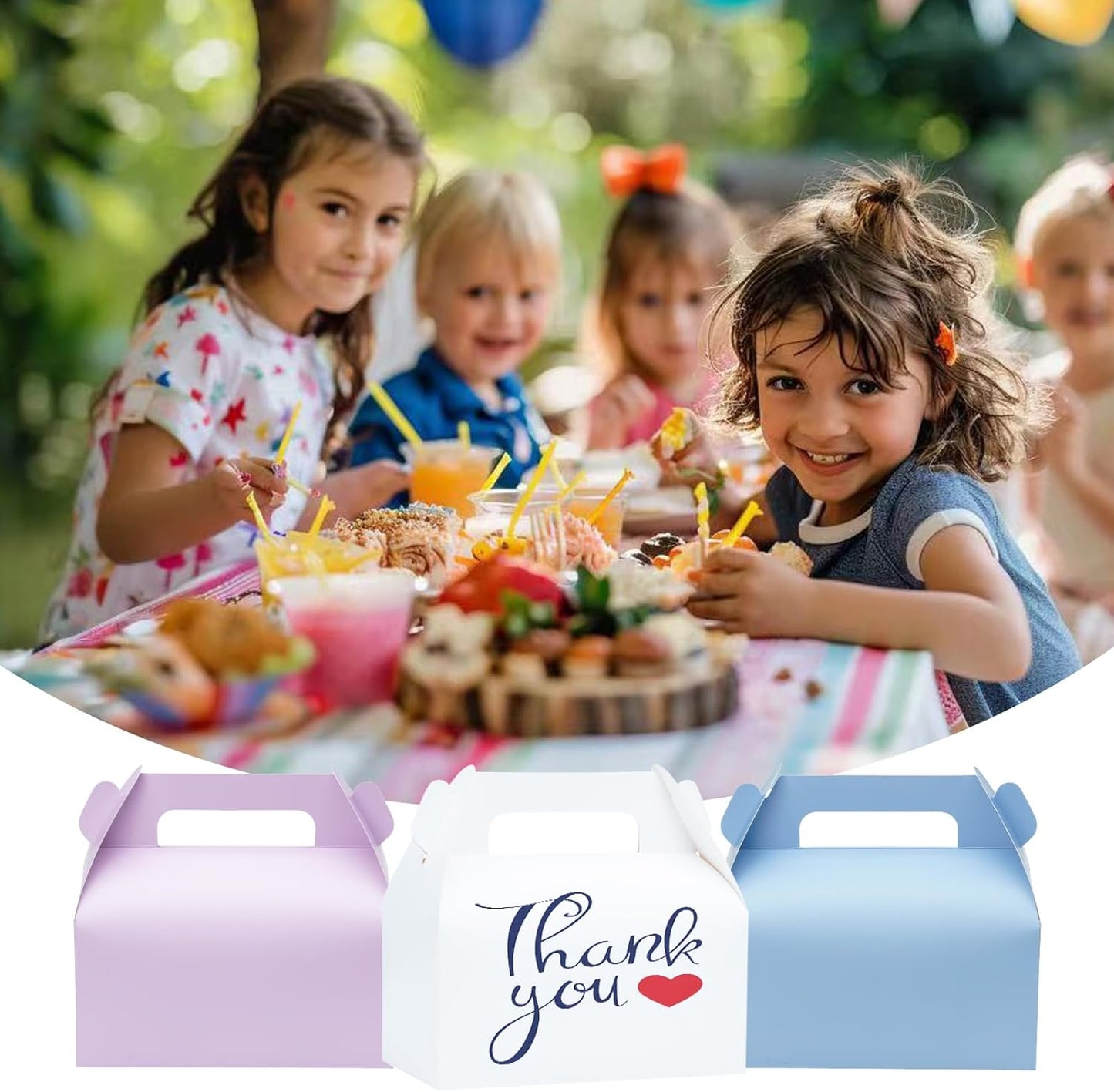 UnicoPak 30 Pack White Gable Treat Boxes Party Favor Boxes for Goodie Snacks Cookie Candy Toys Birthday Party Wedding Shower Holidays 6.5x3.5x4 Inches