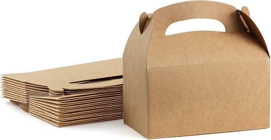 ValBox Treat Boxes 30 Pack Brown Kraft Paper Gable Gift Boxes - Goodies Favor Box for Kids' Birthday Party, Wedding, Baby Shower, 6.2 x 3.5 x 3.5 Inches
