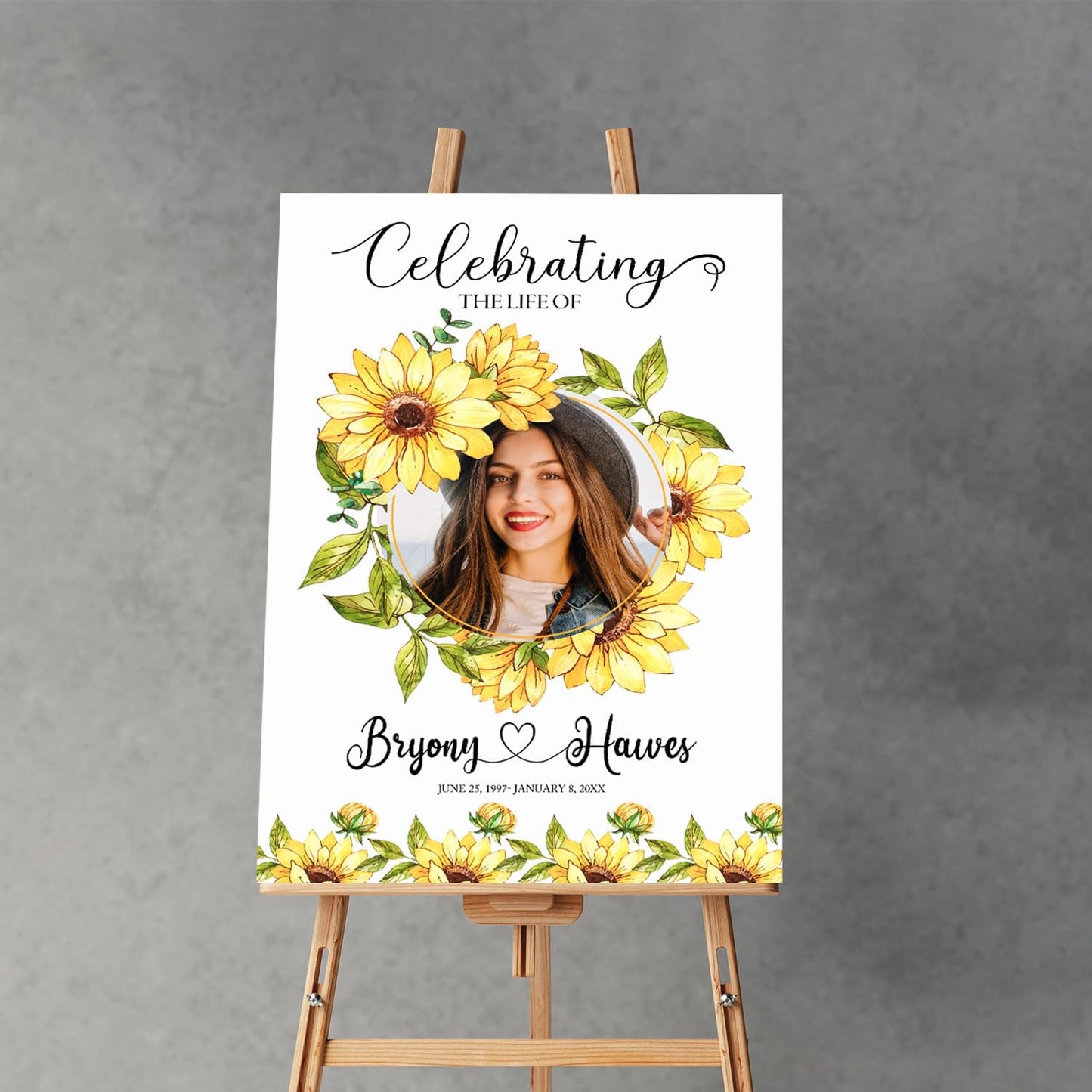Memorial Sign Celebration of Life Template Funeral Welcome Sign Memorial Service Sign Celebration of Life Decorations Memorial Sign, Funeral program, Sunflower Funeral Décor