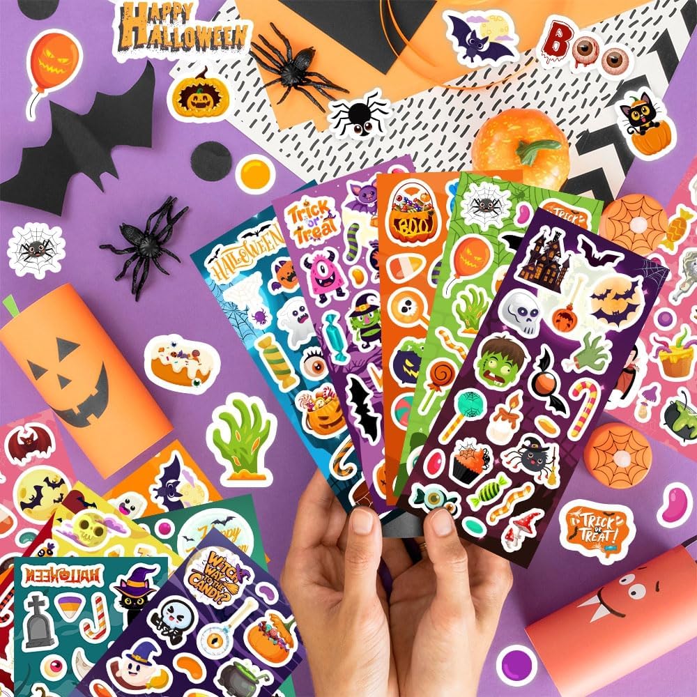 36 Sheets Halloween Stickers, Halloween Stickers for Kids Treat Bags Classroom Crafts Gifts Decorations, Halloween Party Favors, Trick or Treat Party Supplies