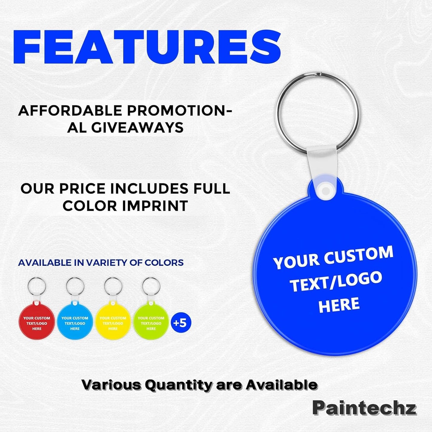 Custom Round Soft Keychains 200 Pack, Personalized Logo, Text Bulk - Perfect for Tradeshows, Party Favors, Events - Customizable Key Tags