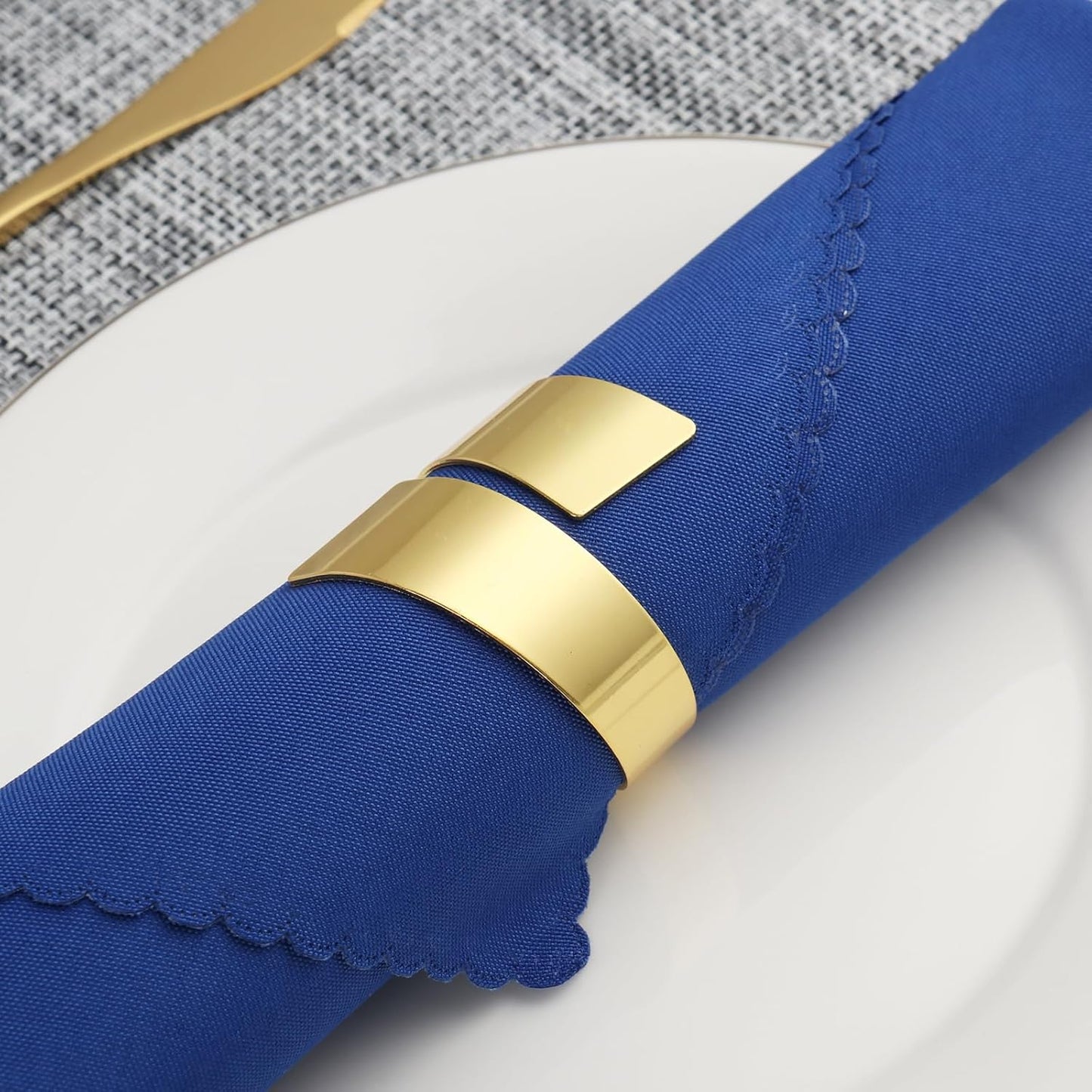 Gold Napkin Rings Set of 10, Metal Material (Gold, Normal)