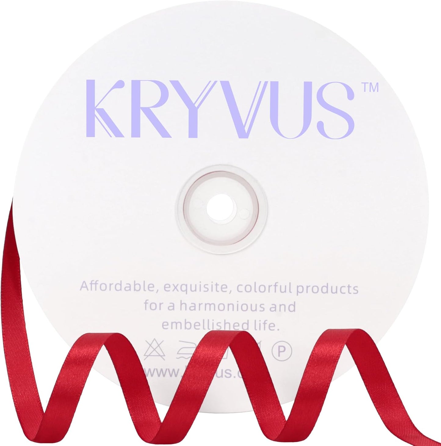 Red Satin Ribbon 3/8 inch X Continuous 100 Yards, Single Face Polyester Ribbon Perfect for Gift Wrapping, Flower Bouquet, Wedding Decor, Crafts, Bow Making, Sewing and More