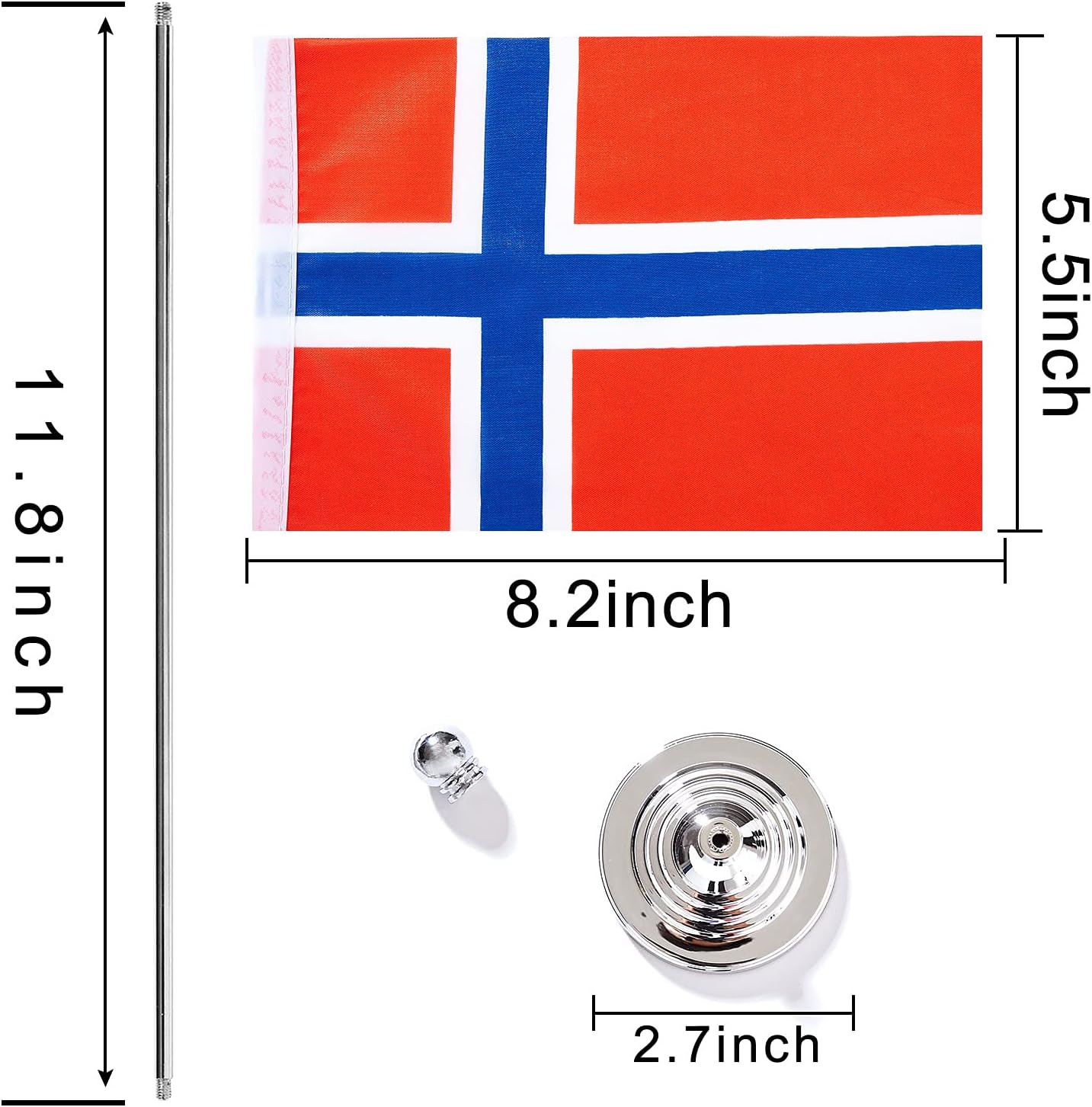 ZXvZYT 2 Pack Norway flag Norwegian Table Flag Small Mini Norwegian Desk Flags With Stand Base,International Festival Events Celebration Decorate,Home office Decorations