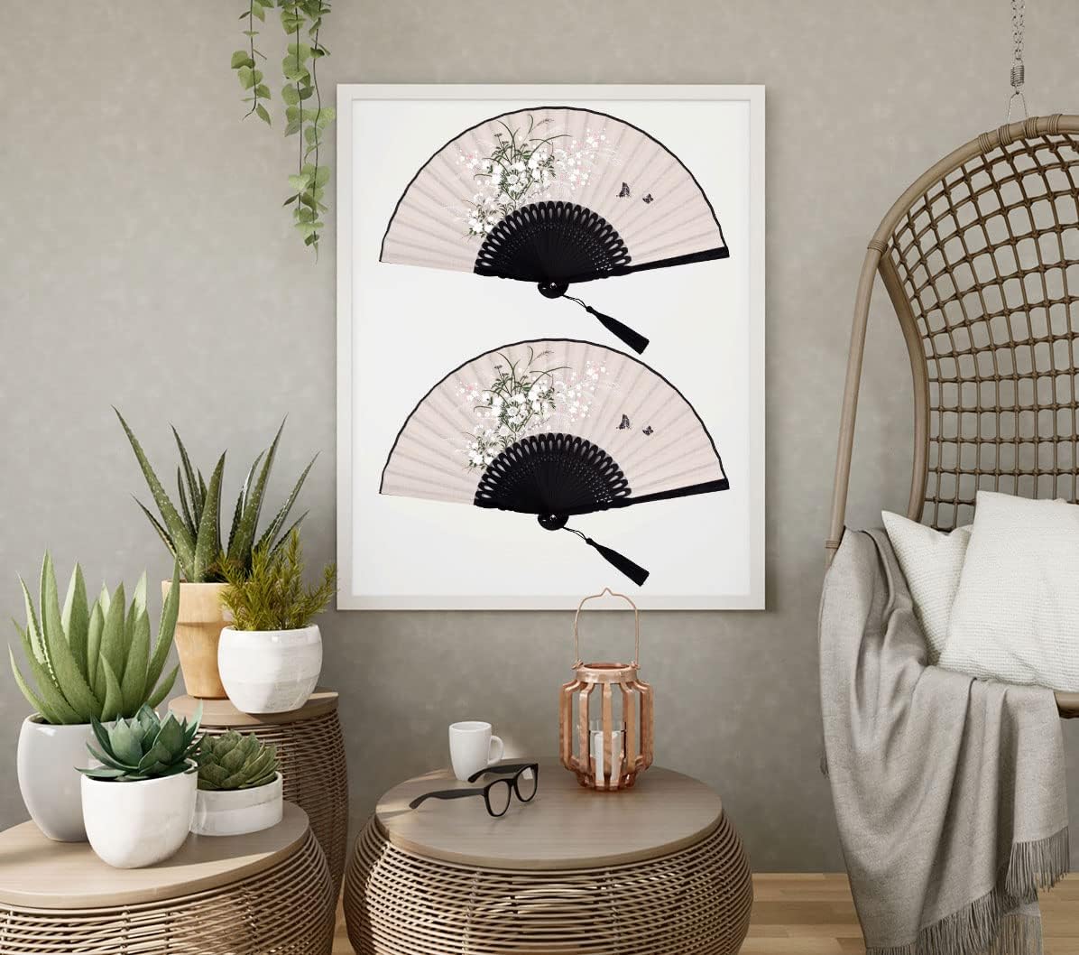 Amajiji Small Folding Hand Fan for Women, Chinese Japanese Vintage Style Bamboo Silk Fans for Party Wedding Dancing Decoration Gift Performance (AM-19)