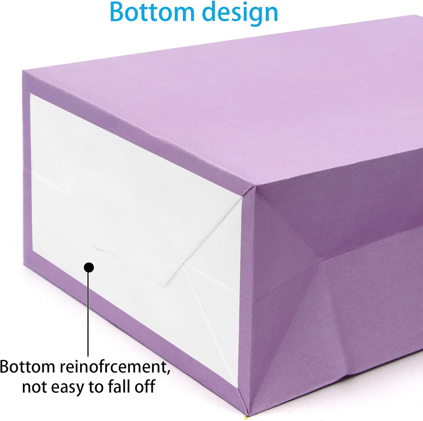 25 PCS Small Gift Bags Purple Kraft Paper Bags with Handles for Party Favors (8.2 x 6 x 3.1 In)