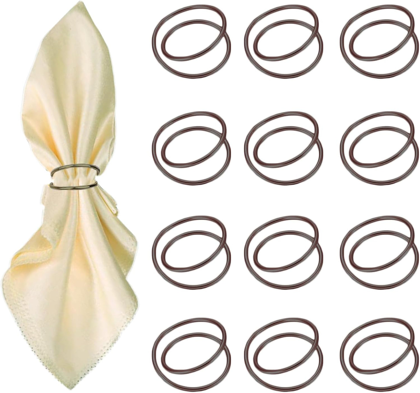 Dark Gray Napkin Rings - 12 PCS Metal Spiral Napkin Rings(Spiral) Napkin Holders Buckles for Family Dinner, Wedding, Party,Table Decorations