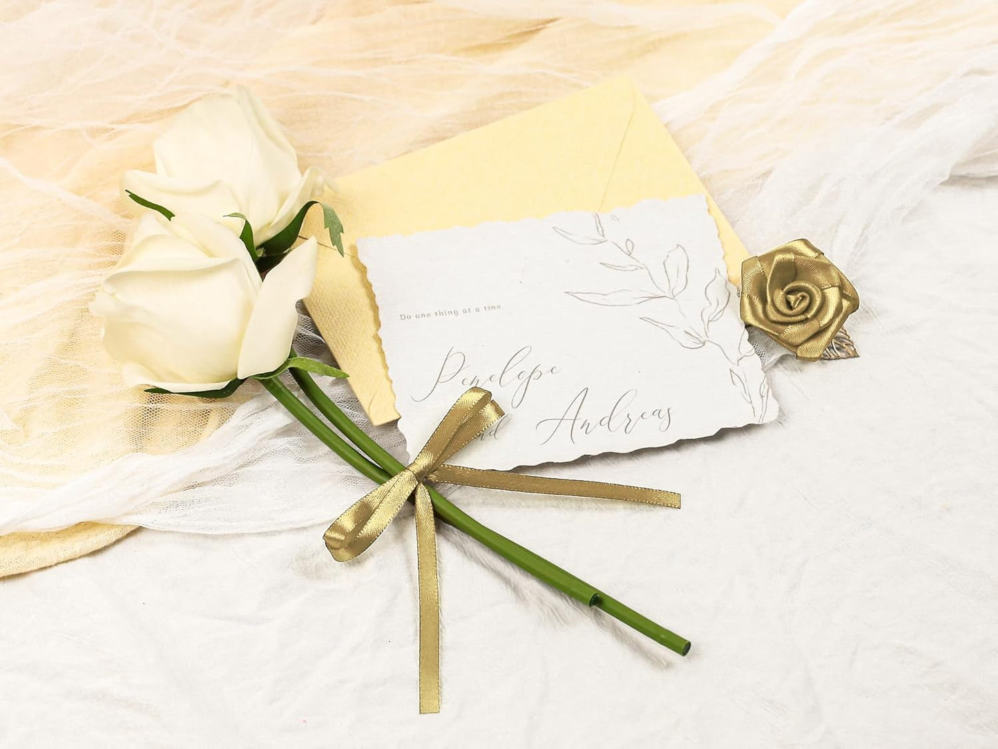 Light Gold Satin Ribbon 1/4 inch X Continuous 25 Yards, Single Face Polyester Ribbon Perfect for Gift Wrapping, Flower Bouquet, Wedding Decor, Crafts, Bow Making, Sewing and More