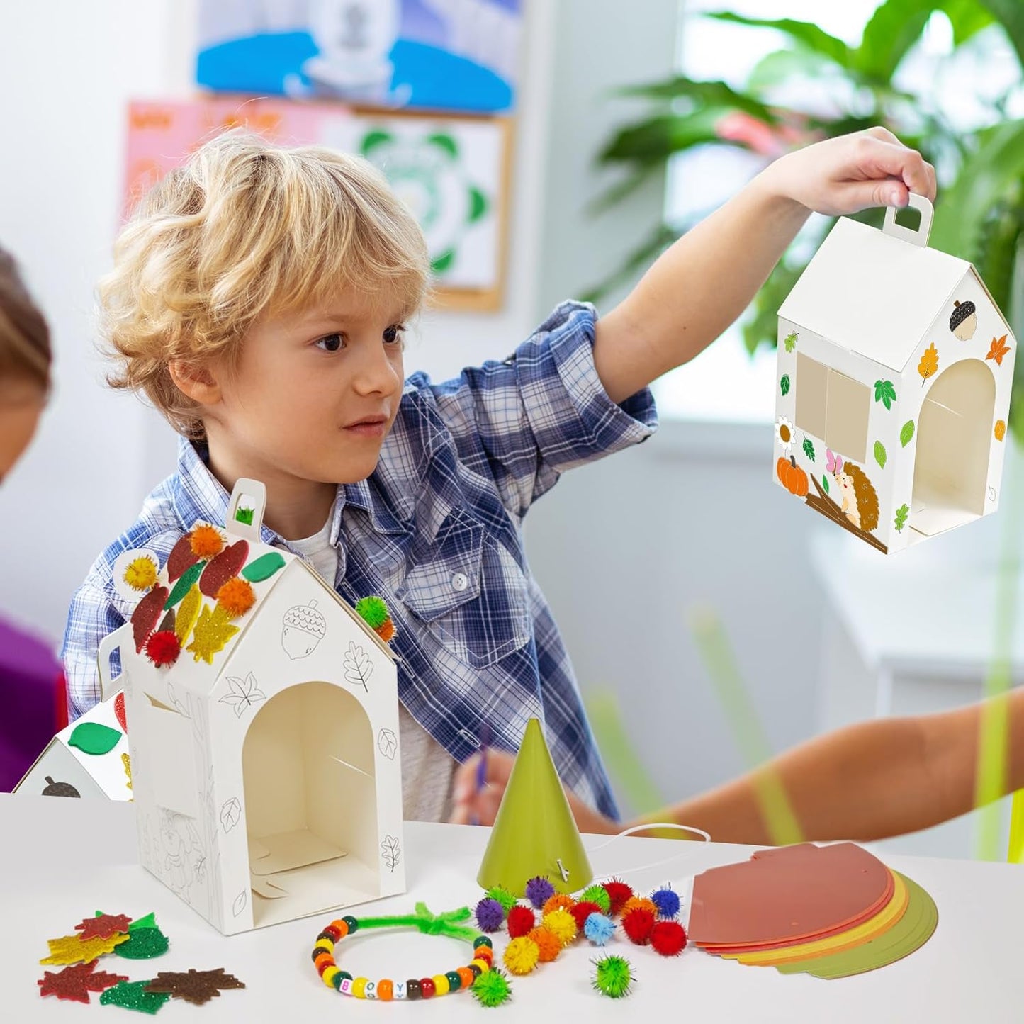 Cinrobiye 24 Sets Fall Adopt a Pet Party Favors DIY Animals Party Gift Boxes Make Your Own Woodland Animals Adoption Party Supplies with Treat Gift Boxes Dog Collar Necklace for Pet Birthday Crafts