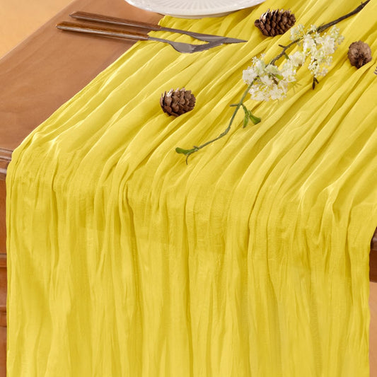 Yellow Table Runner Cheesecloth Table Runner 14FT Farmhouse Table Runners 160 Inches Fall Table Decor Dining Room Centerpiece Wedding Boho Baby Shower Birthday