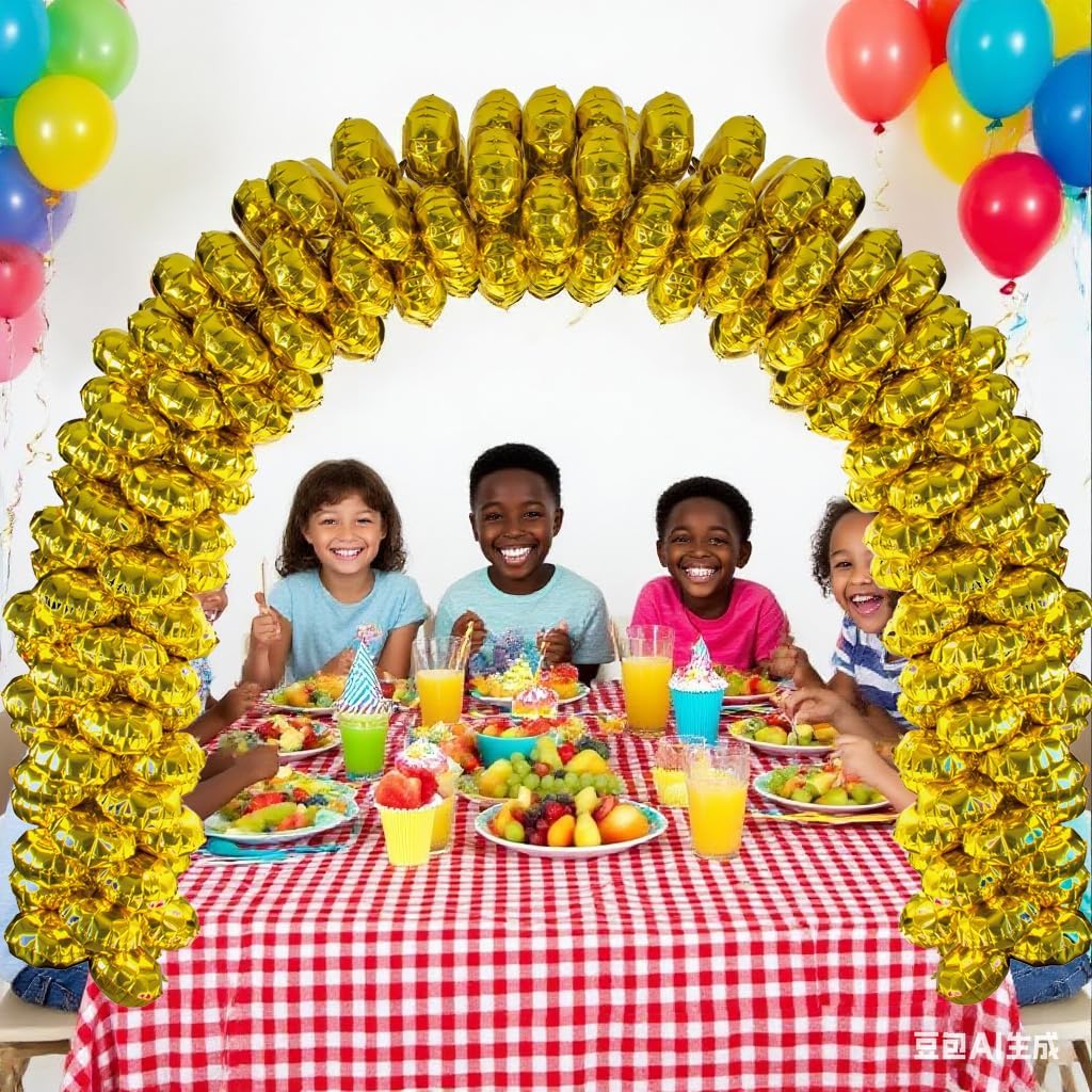 6.6FT Balloon Table Arch Kit – Adjustable Foil Balloon Arch Stand for Birthday, Wedding, Party, Baby Showers and Graduation Decorations – Easy Assembly Party Supplies (Champagne gold)