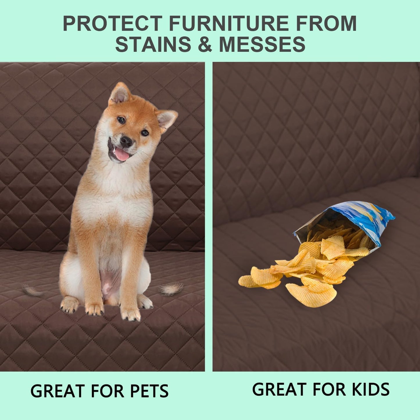 Reversible Loveseat Sofa Covers Couch Cover Furniture Protector(Loveseat Small,Chocolate/Taupe)