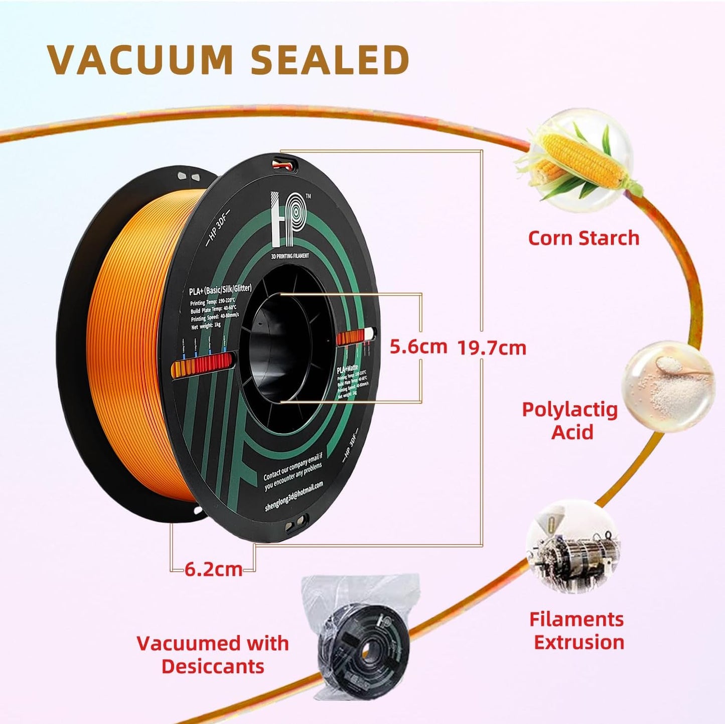 Dual Color PLA Filament,Shiny Silk Red Gold PLA, 3D Printer Filament, PLA Filament 1.75mm Dimensional Accuracy +/- 0.02mm, 1KG Spool (2.2 lbs), Fit Most FDM Printer (Silk Red Gold)