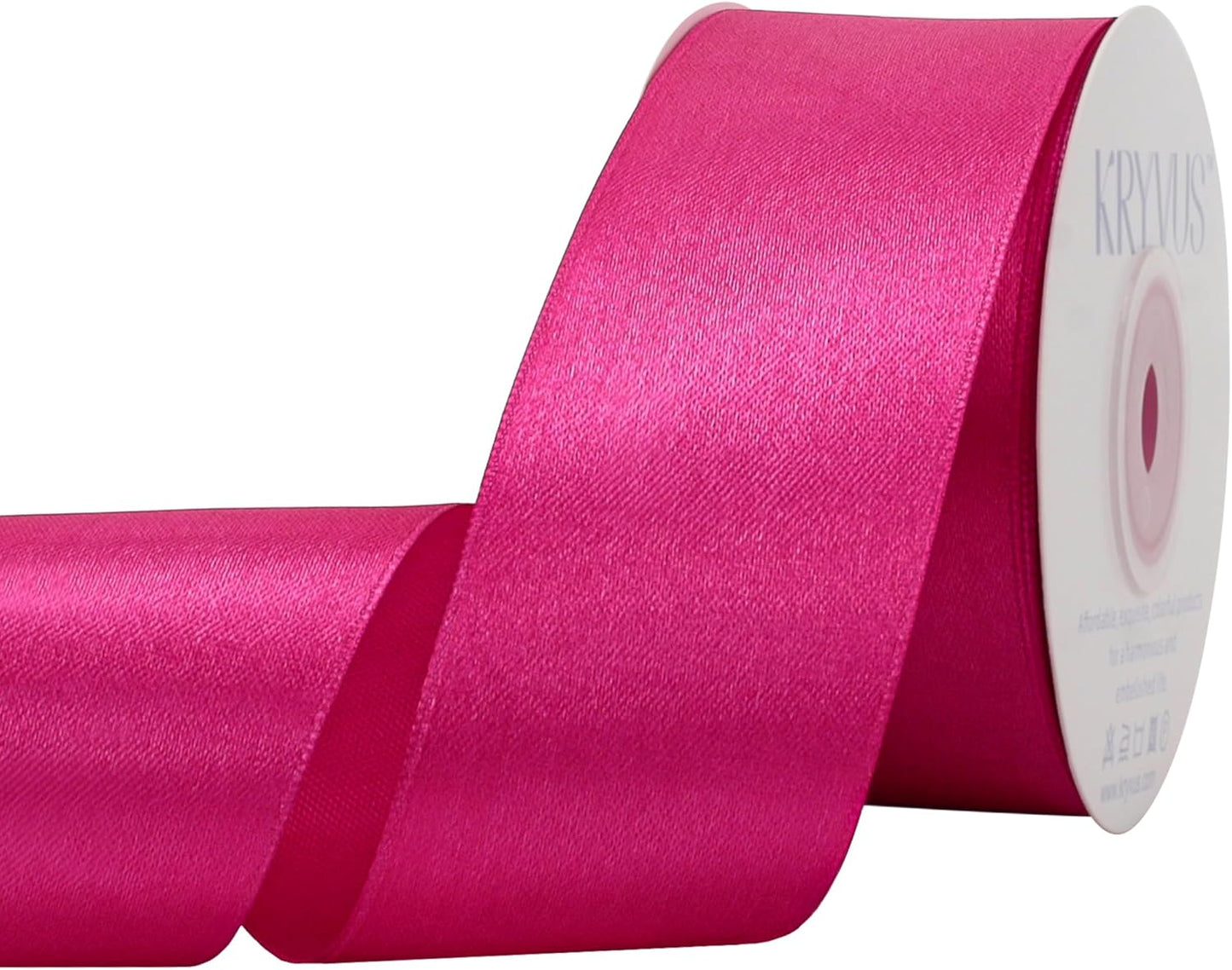 Rose Red Satin Ribbon 1-1/2 inch X Continuous 25 Yards, Single Face Polyester Ribbon Perfect for Gift Wrapping, Flower Bouquet, Wedding Decor, Crafts, Bow Making, Sewing and More