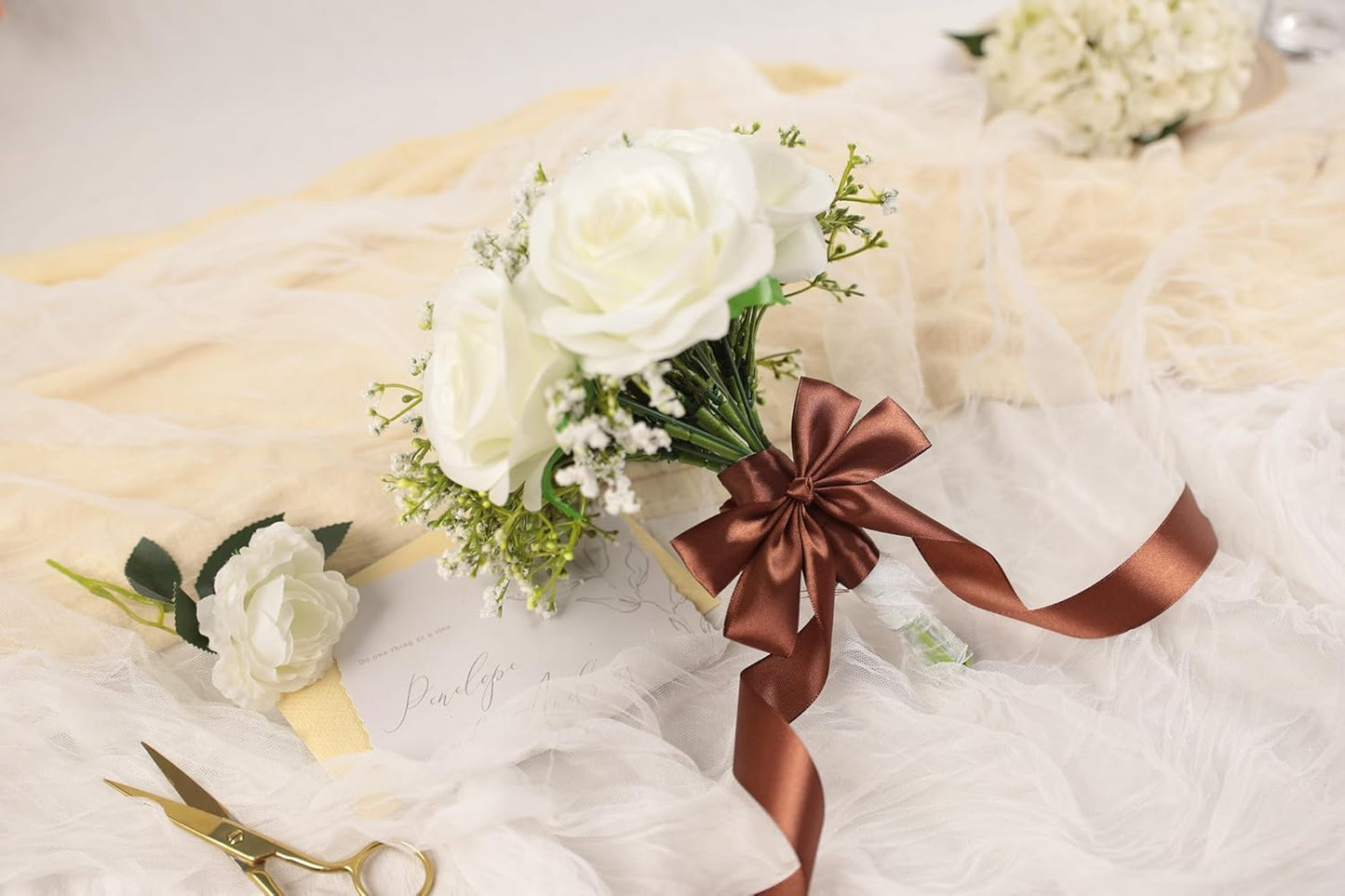 Coffee Brown Satin Ribbon 1 inch X Continuous 50 Yards, Single Face Polyester Ribbon Perfect for Gift Wrapping, Flower Bouquet, Wedding Decor, Crafts, Bow Making, Sewing and More