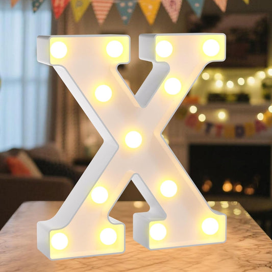 LED Marquee Light Up Letters Sign - Lighted Letters Alphabet for Birthday, Graduation, Bar Wall & Table Party Decor, Wedding Anniversary and Christmas Decorations, Letter X