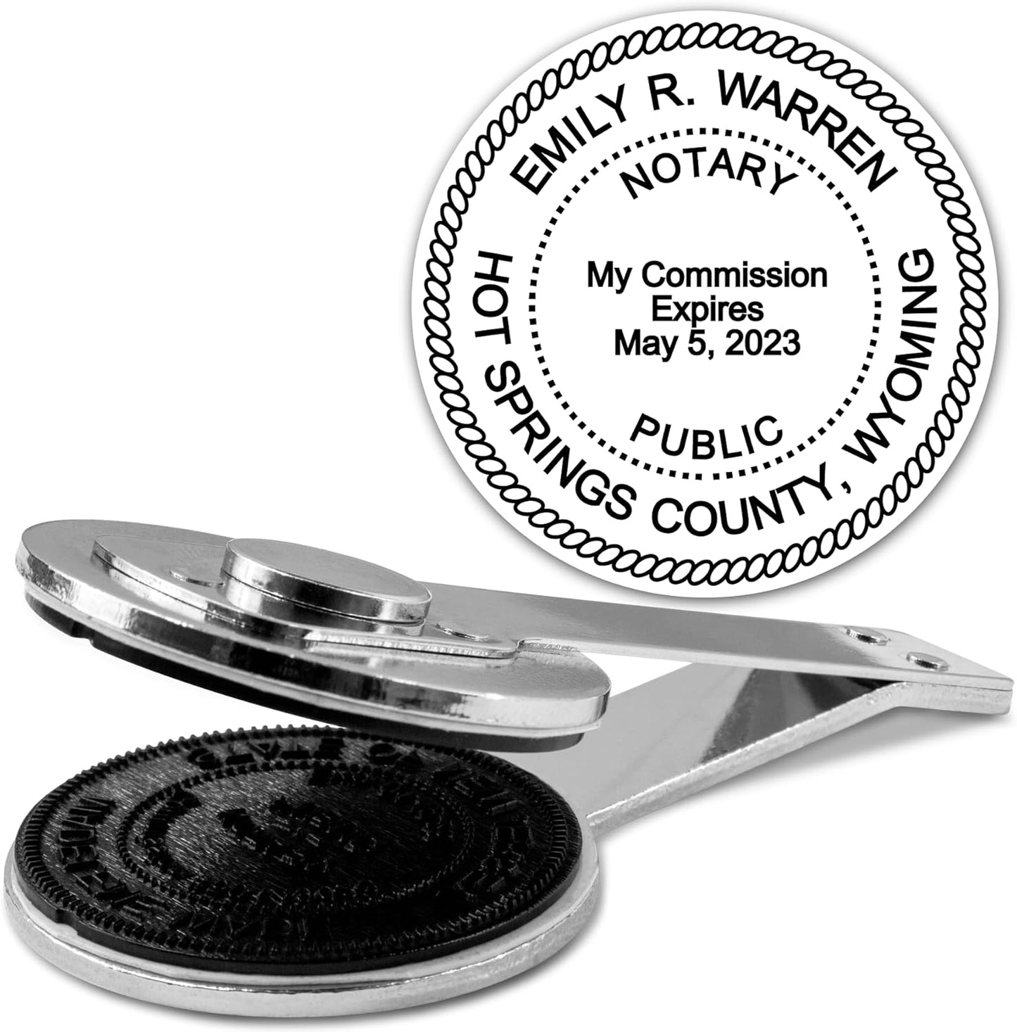 MaxMark Insert Only for Notary Seal Round Desk Embosser for Wyoming State