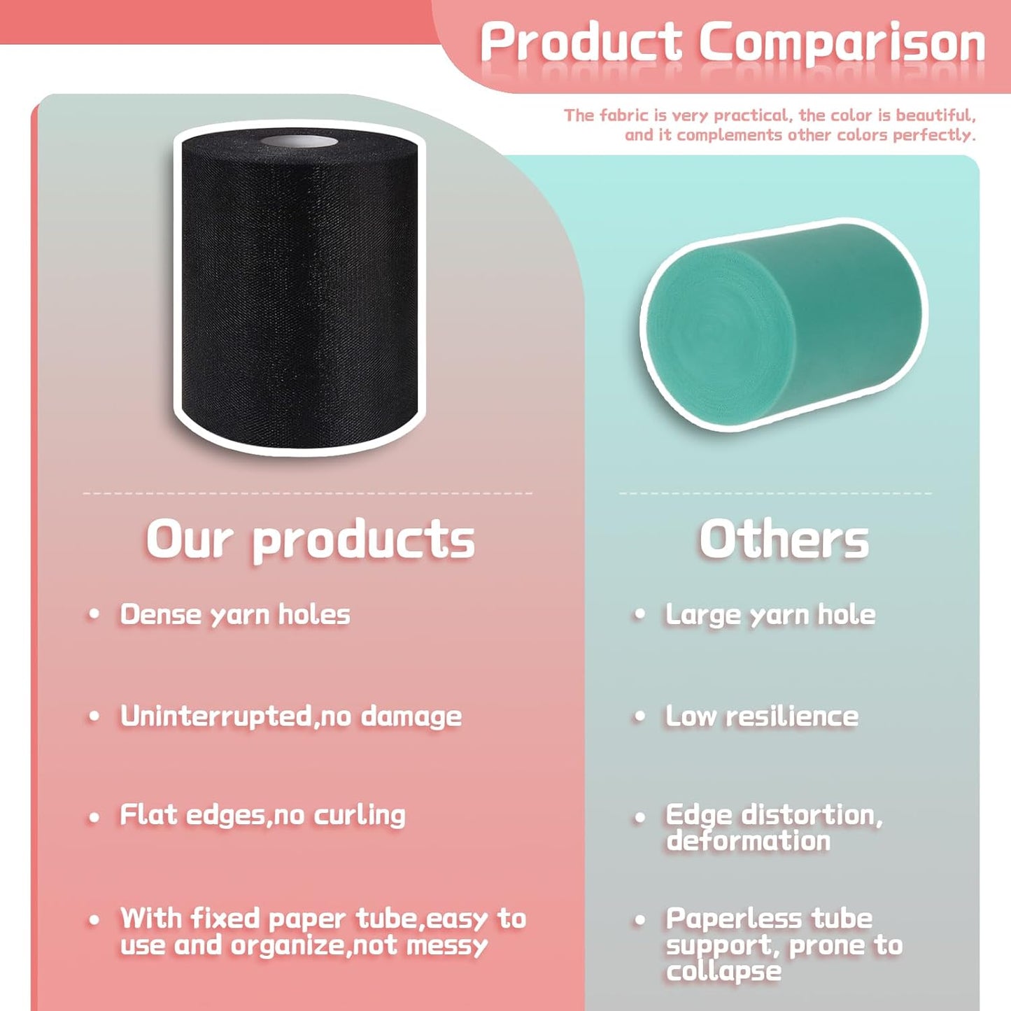 6" x 200 Yards Black Tulle Fabric Rolls, Black Spool Tulle Ribbon for DIY Tutu Skirt Black Wedding Decoration Baby Shower Birthday Party Backdrop Gift Wrapping Bow Craft Supplies