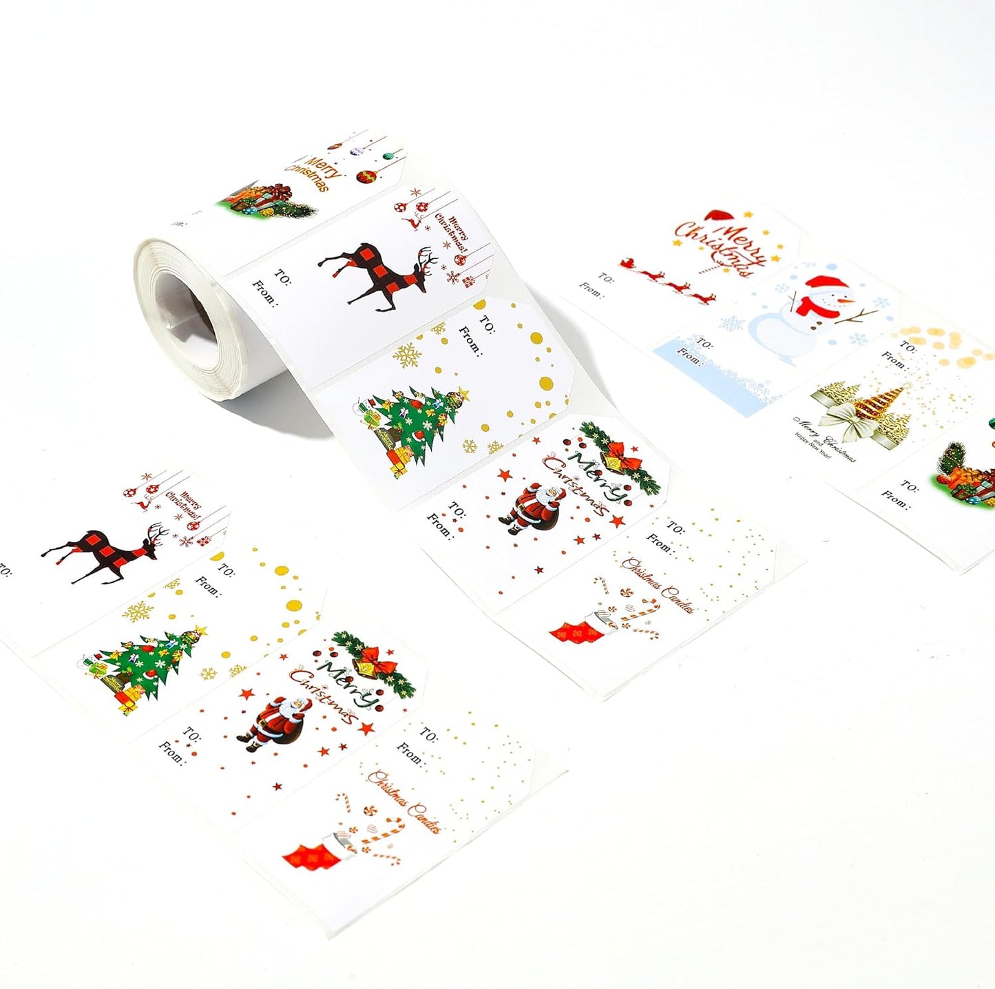 300 Pieces Christmas Gift Tags Sticker Name Tags for Christmas Presents Gift Labels (Inches, 3 x 1.6)