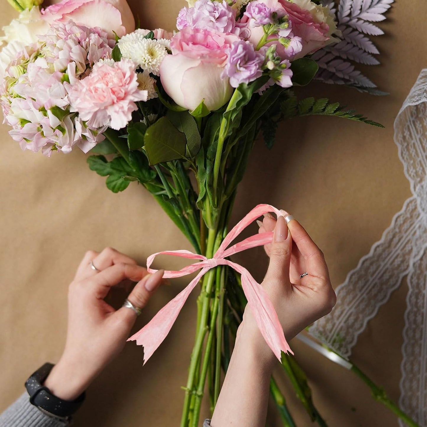 Creatrill 218 Yards Raffia Paper Craft Ribbon Packing Paper Twine, 1/4 Inch by 218 Yards