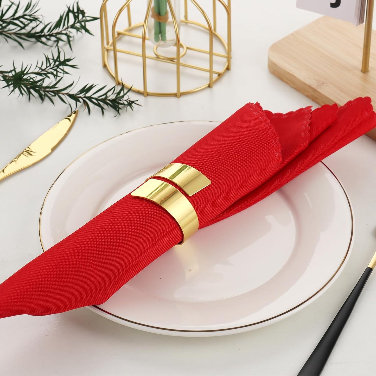 Gold Napkin Rings Set of 10, Metal Material (Gold, Normal)