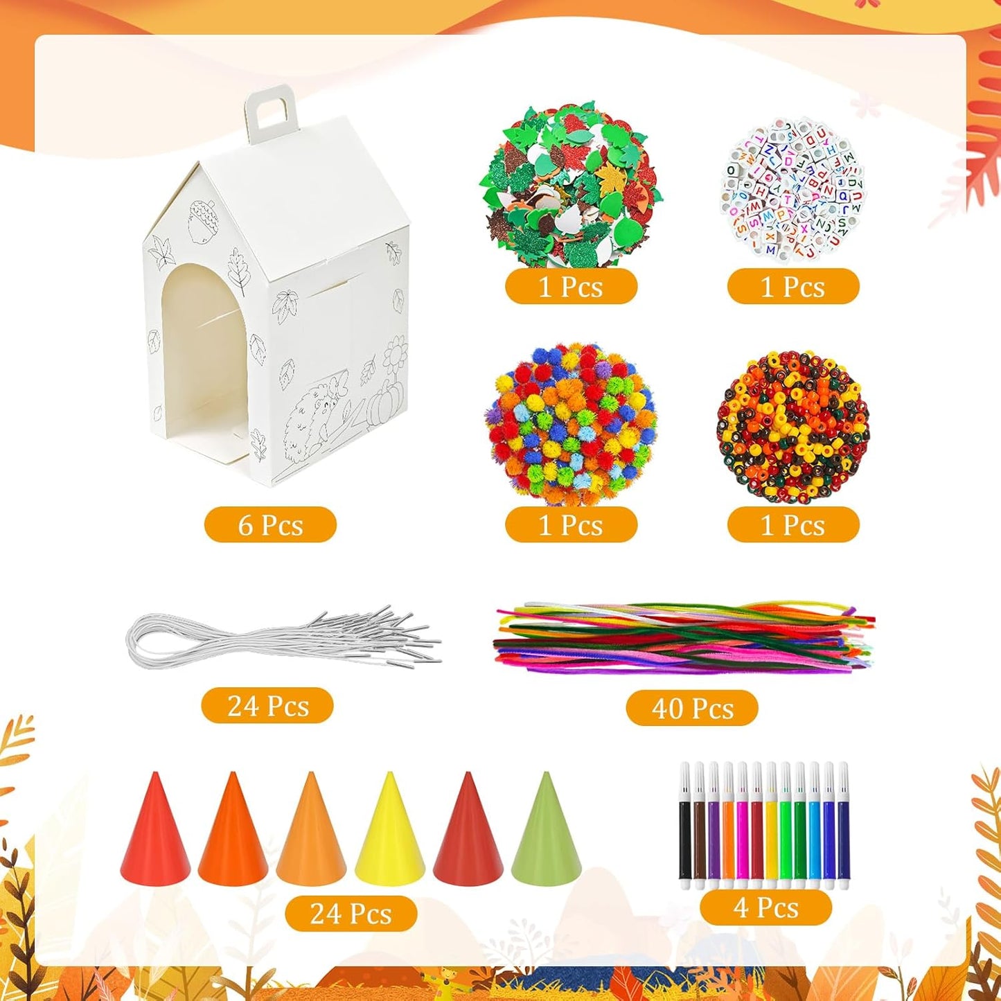 Cinrobiye 24 Sets Fall Adopt a Pet Party Favors DIY Animals Party Gift Boxes Make Your Own Woodland Animals Adoption Party Supplies with Treat Gift Boxes Dog Collar Necklace for Pet Birthday Crafts