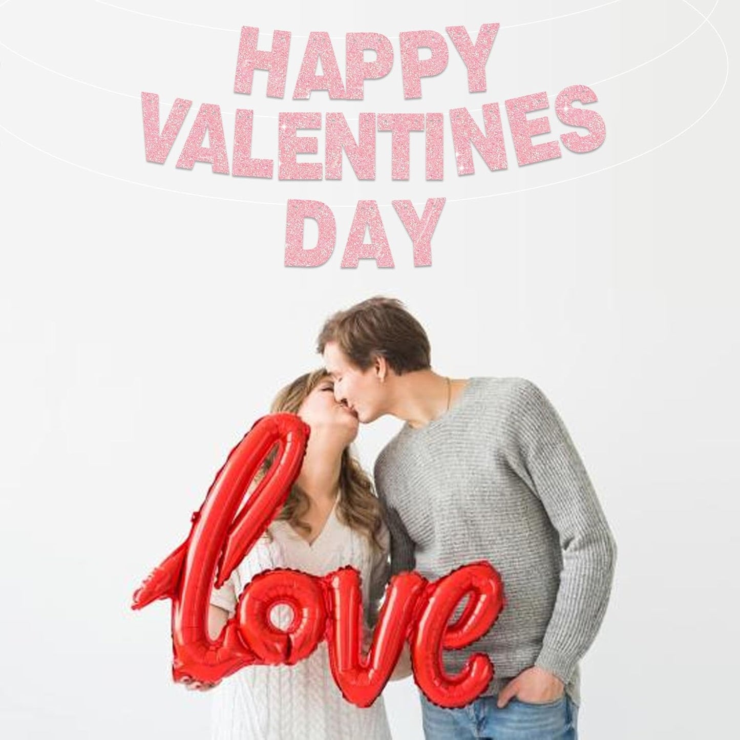 BEISHIDA 116 PCS Glitter Dark Pink DIY Letter Banner Kit Make Your Own Banner，Including 111 Letters and Numbers 3 Rope and 5 Threading Device,Customized for Birthday Graduation Wedding Party Decor