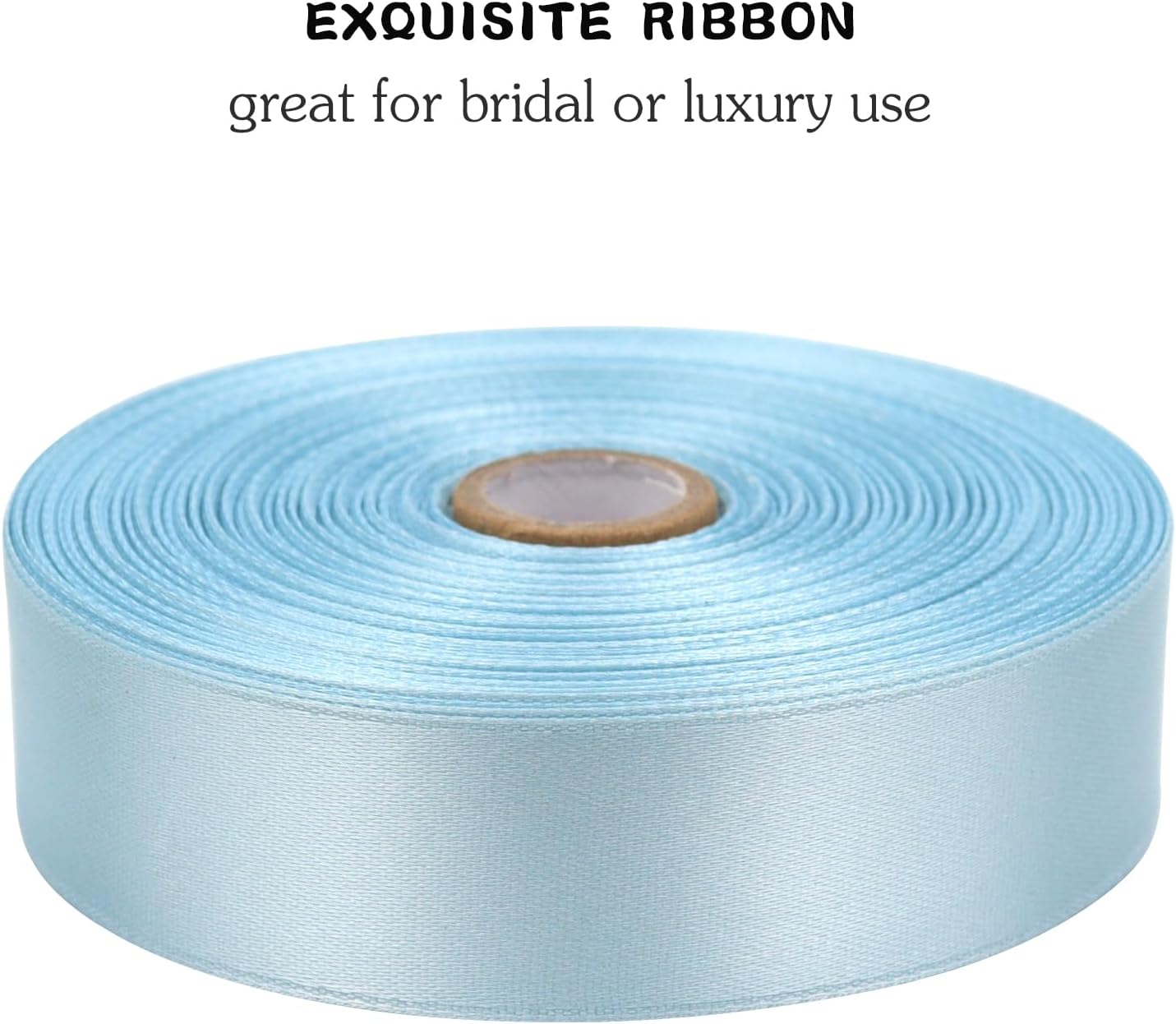 Sky blue Solid Satin Ribbon 1 Inch 50 Yards Solid Polyester Fabric Ribbon for Gift Wrapping Wedding Christmas Baby Shower Birthday Party Decoration Handmade Immortal Flower Craft