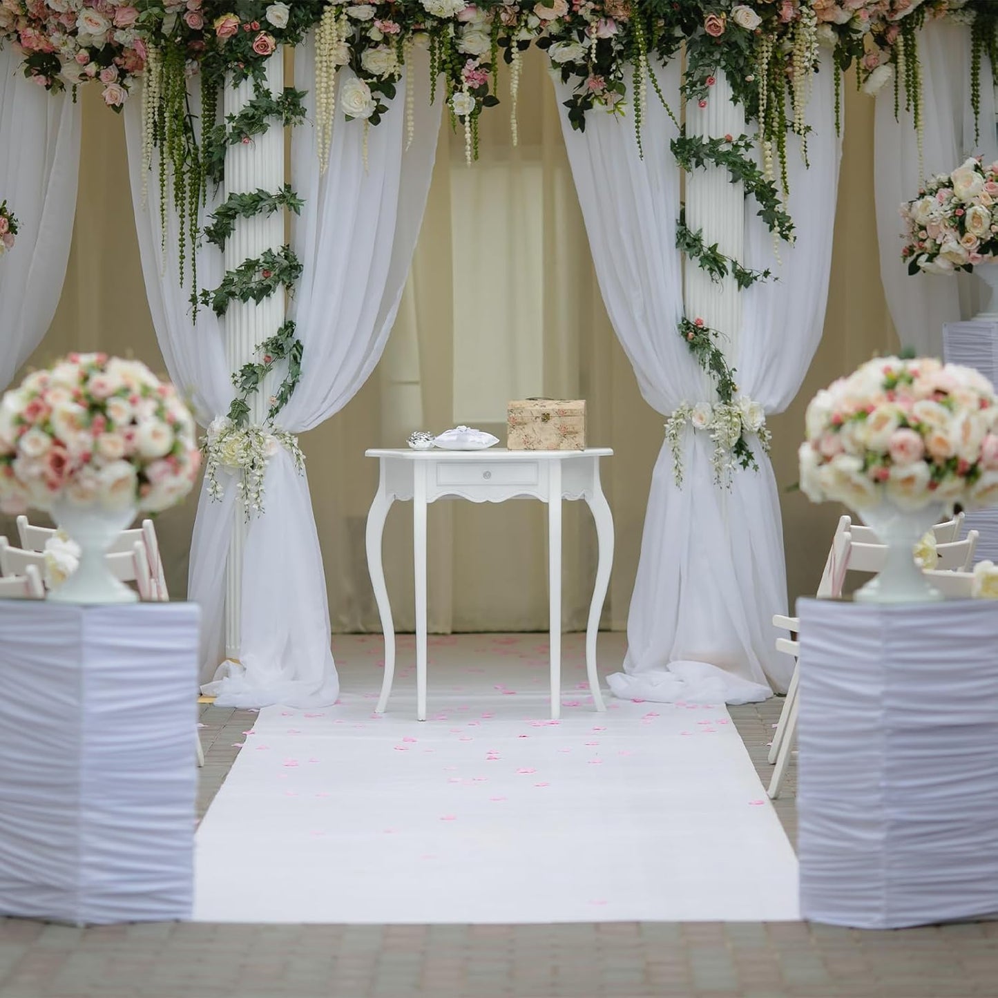 uxcell 19" by 5.5 Yard Tulle Fabric Backdrop Curtains for DIY Tutu Skirt Shower Decor Wedding Crafts Birthday Party Supplies, Apricot