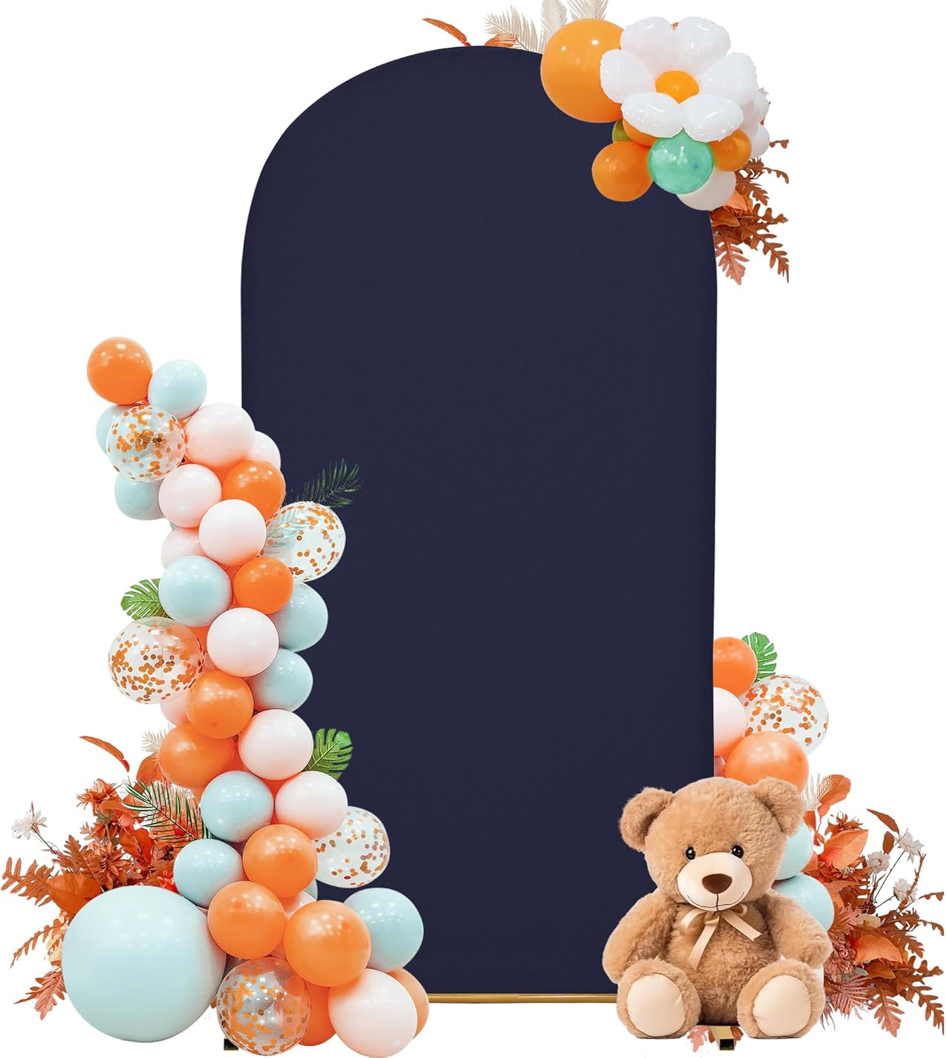 Wedding Arch Cover 4FT Arch Backdrop Cover Spandex Fitted Arch Cover for Round Top Chiara Backdrop Stand Covers for Wedding Birthday Party Baby Shower Banquet Ceremony Decoration