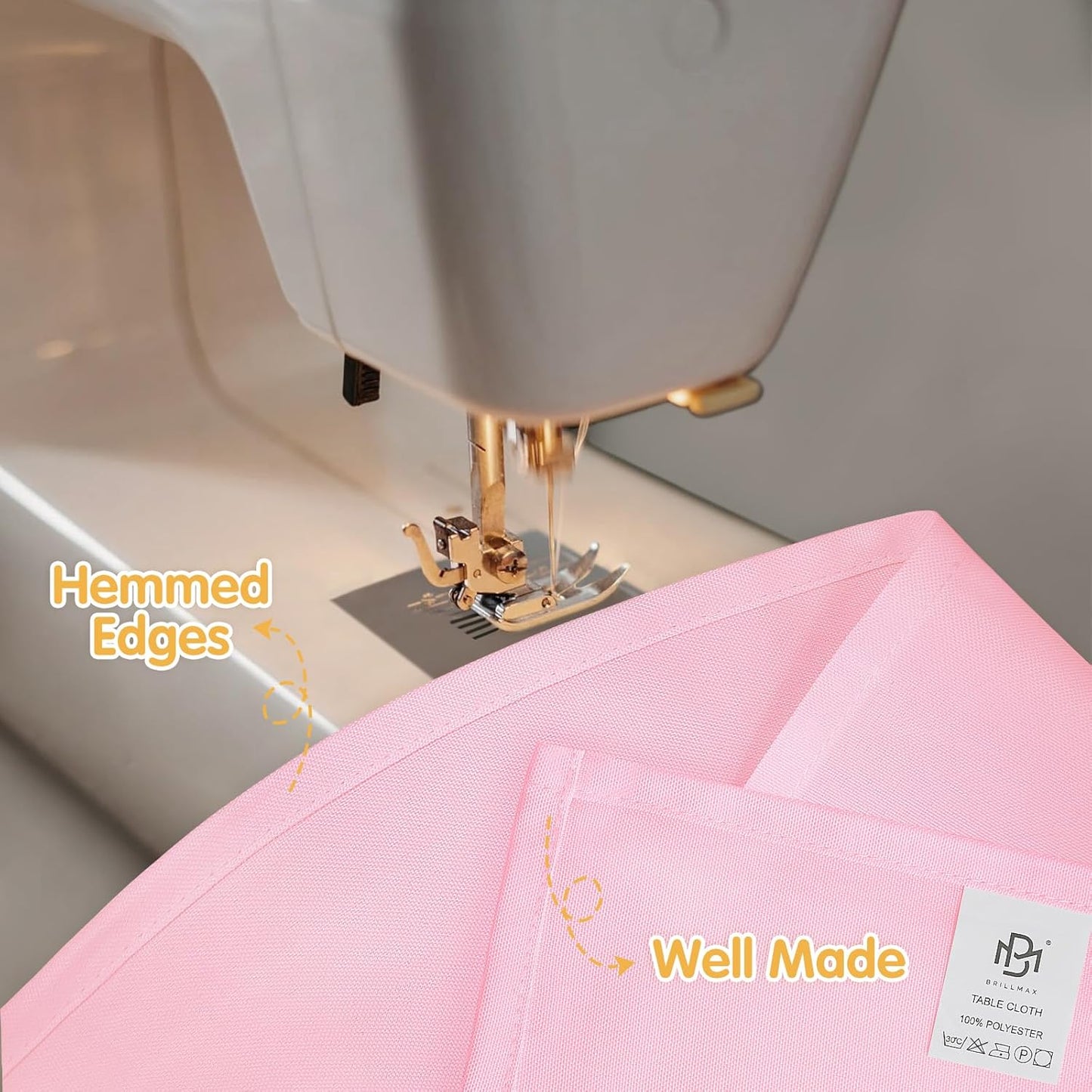 BRILLMAX 4 Pack Pink Tablecloths for 8 Foot Rectangle Tables 90 x 156 Inch - 8ft Rectangular Bulk Linen Polyester Fabric Washable Cloth Cover for Wedding Reception Banquet Birthday Party