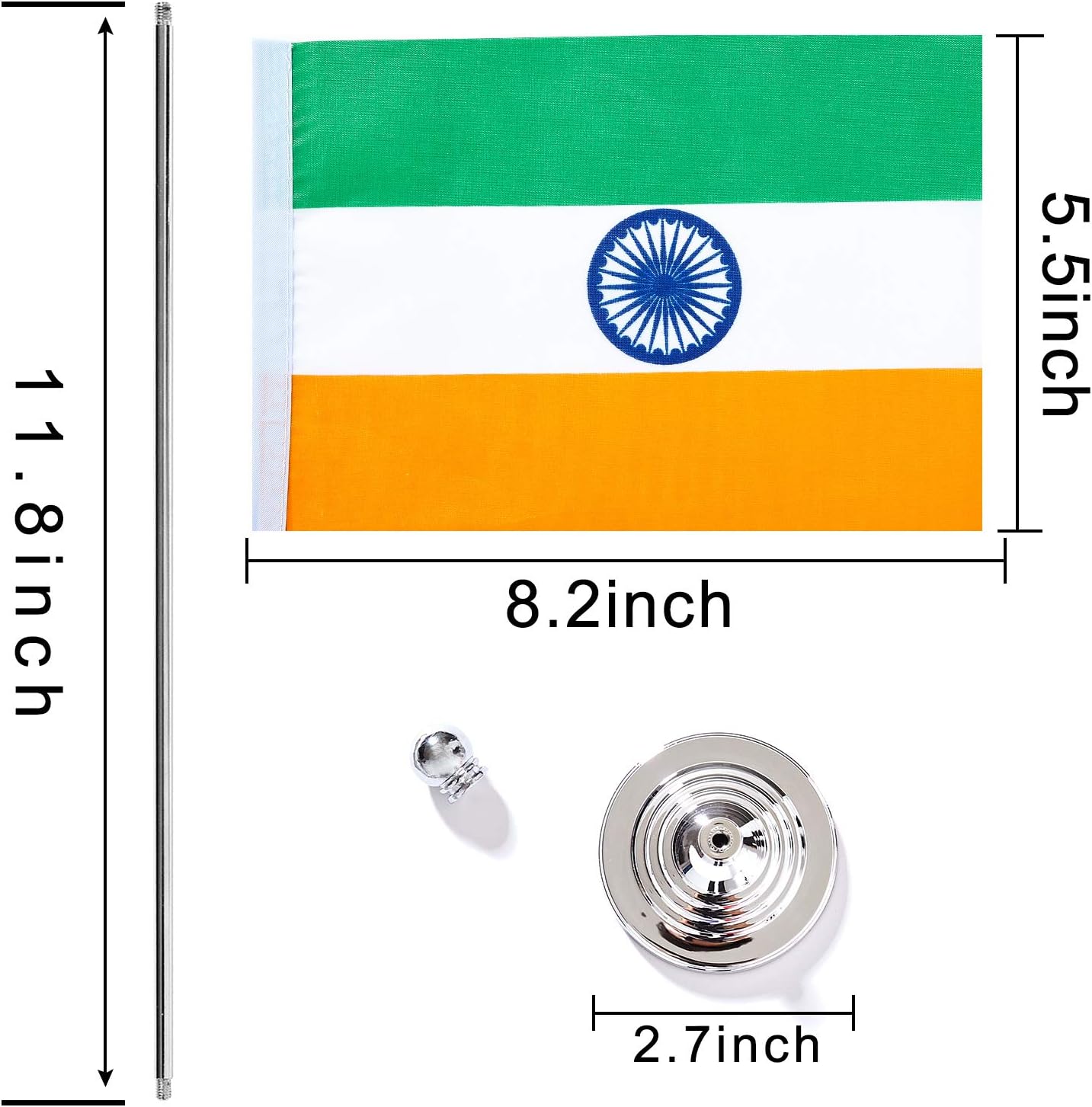 ZXvZYT 2 Pack India flag Indian Table Flag Small Mini Indian Desk Flags With Stand Base,International Festival Events Celebration Decorate,Home office Decorations