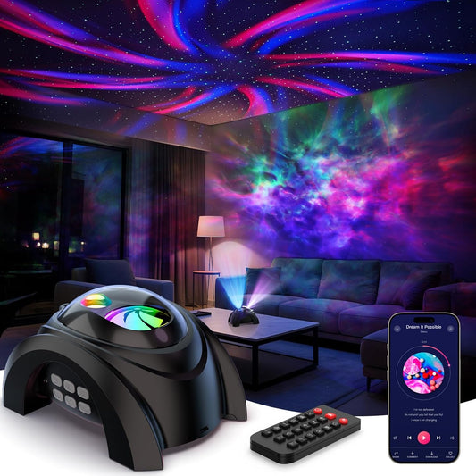 Rossetta Galaxy Projector, Star Projector for Bedroom with Bluetooth Speaker & White Noise, Remote, Timer, Night Light for Kids Room Decor, Party, Birthday & Christmas Gifts for Adults Teen Girls Boys