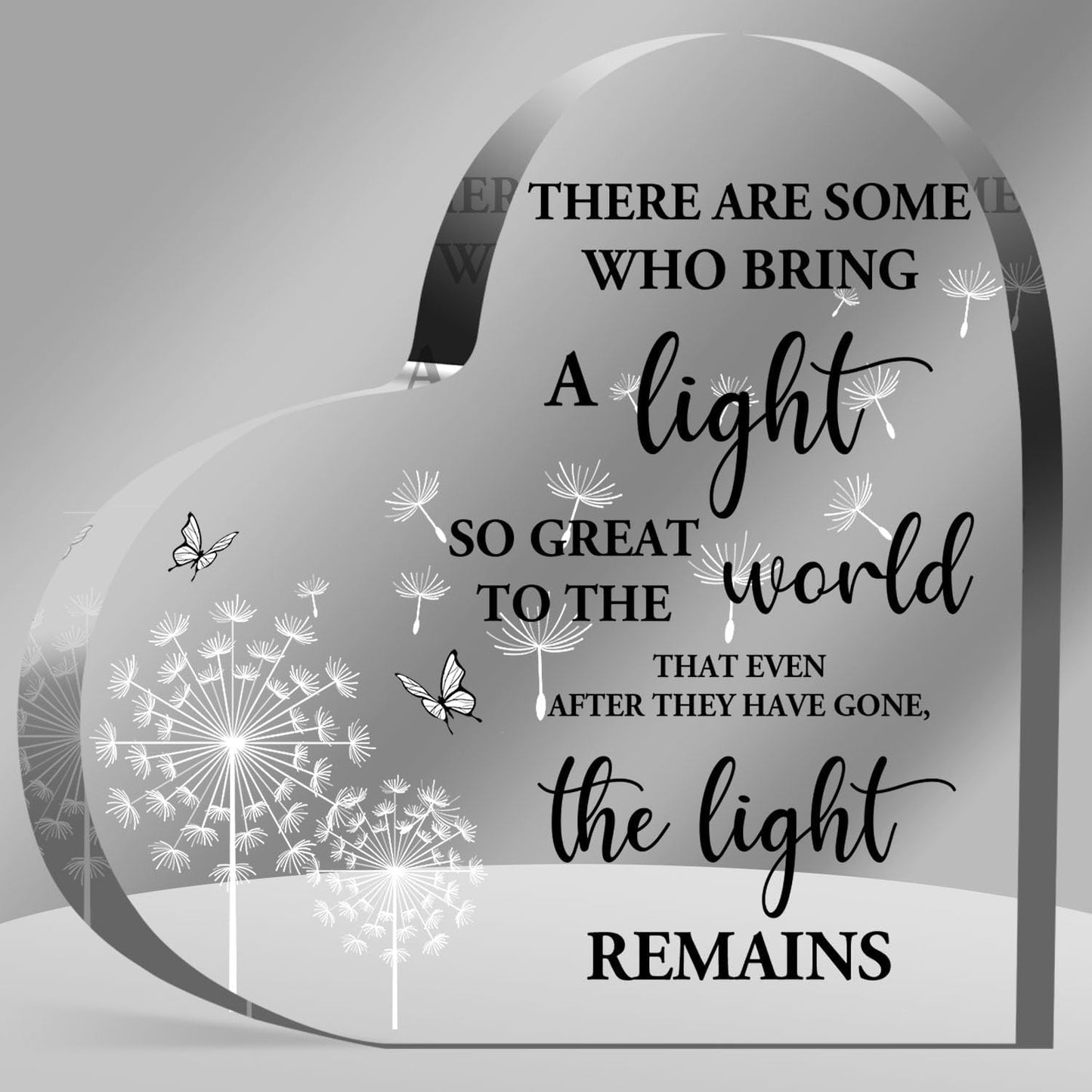 In Memory of Loved One Acrylic Heart Plaque - Memorial & Funeral Remembrance Decor Ornament Sign for Women, Men & Family - Bereavement Condolences Grief Gift