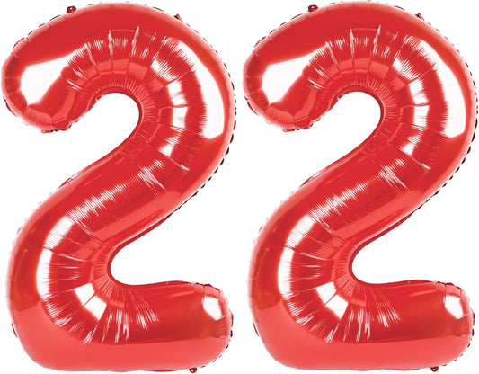 Red Number 22 Balloon