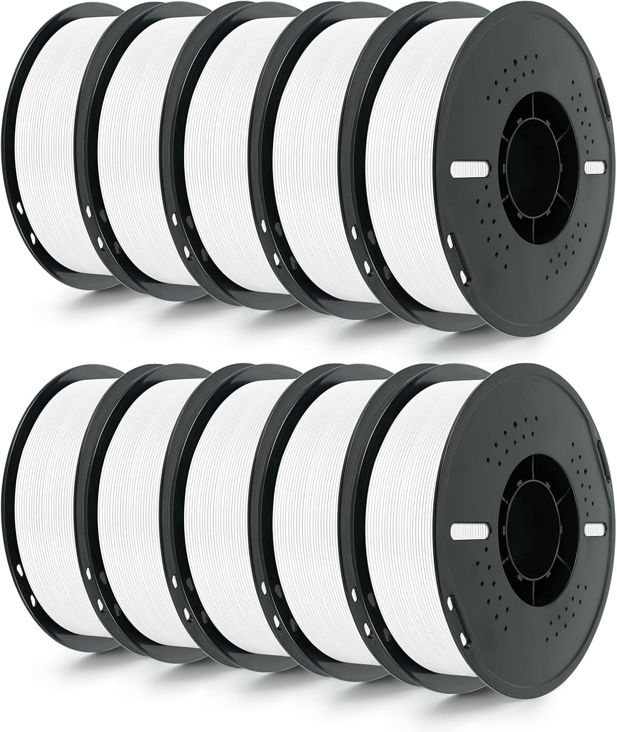 Kingroon 10KG White PLA Filament 1.75mm 3D Printer Filament Pla Filament Dimensional Accuracy +/- 0.02mm, Fit Most FDM Printer, 1KG X 10 Spools