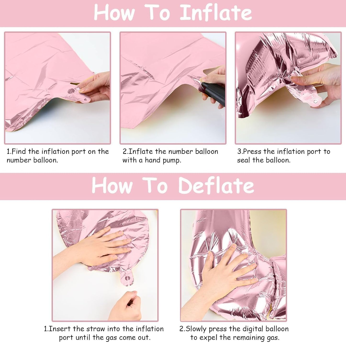 Pastel Pink 8 Balloons, 40" Giant Helium Foil Number 0-9 Light Pink Birthday Balloon for Girls, Self Inflating Digit 8 Balloons for Women Anniversary Graduation Princess Party Decorations Supplies