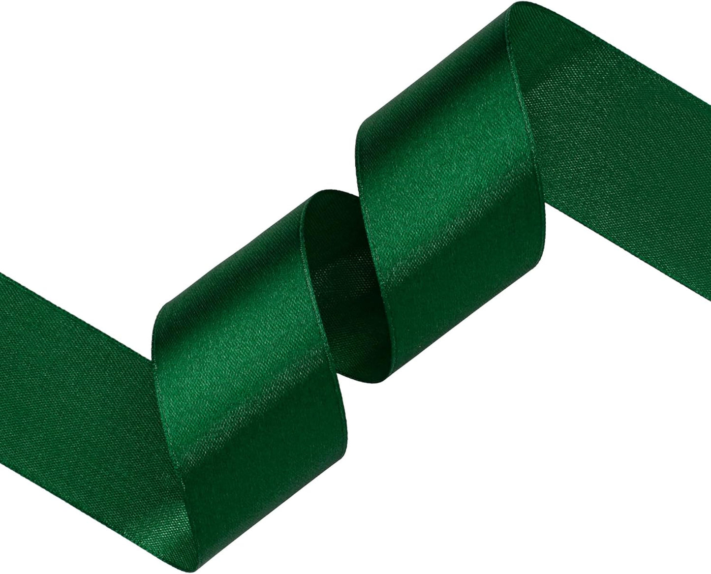 Green Satin Ribbon 1-1/2 inch X Continuous 25 Yards, Single Face Polyester Ribbon Perfect for Gift Wrapping, Flower Bouquet, Wedding Decor, Crafts, Bow Making, Sewing and More