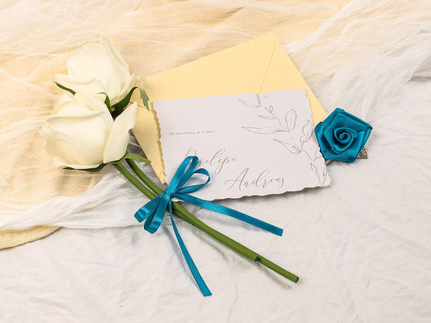 Turquoise Satin Ribbon 1/4 inch X Continuous 50 Yards, Single Face Polyester Ribbon Perfect for Gift Wrapping, Flower Bouquet, Wedding Decor, Crafts, Bow Making, Sewing and More