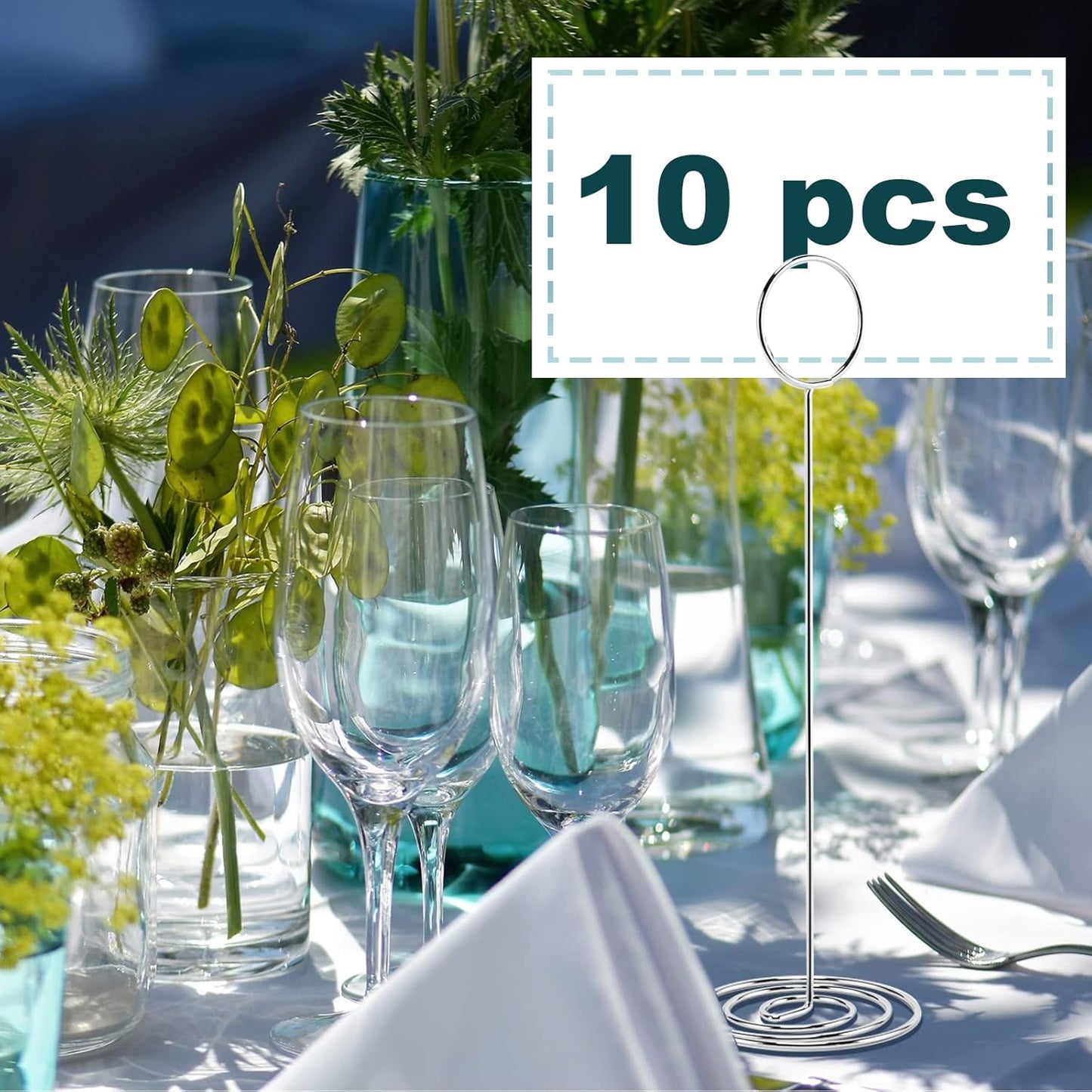 10Pcs Place Card Holder, Table Number Holders, Wire Picture Holder, Table Card Holders Stand, Photo Holder for Centerpieces, Wedding Reception, Party, Birthday (Silver)