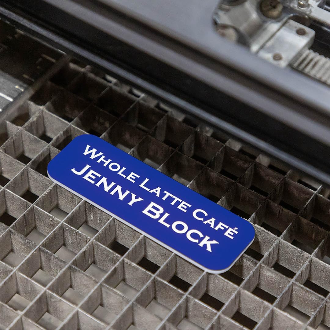 Name Tag/Badge Blanks - 10 Pack - Blue 1" X 3", Round Corners, Magnetic Backing