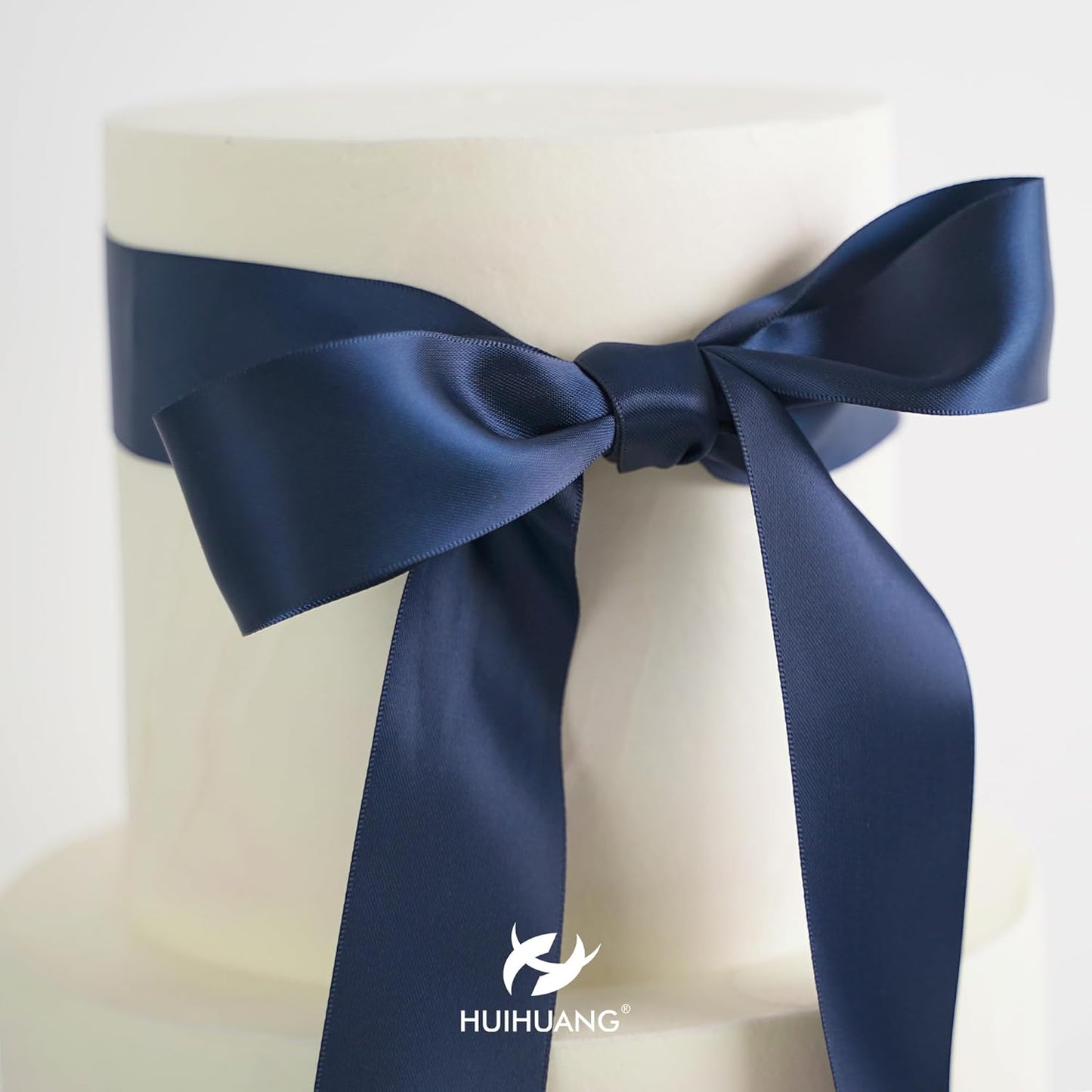 HUIHUANG 1-1/2 inch Double Face Satin Ribbon, Polyester Satin Navy Blue Ribbon 50 Yards/Roll for Gift Wrapping Bows Making Floral Bouquet Wedding Invitations Decor Party Favor and Craft Supplies