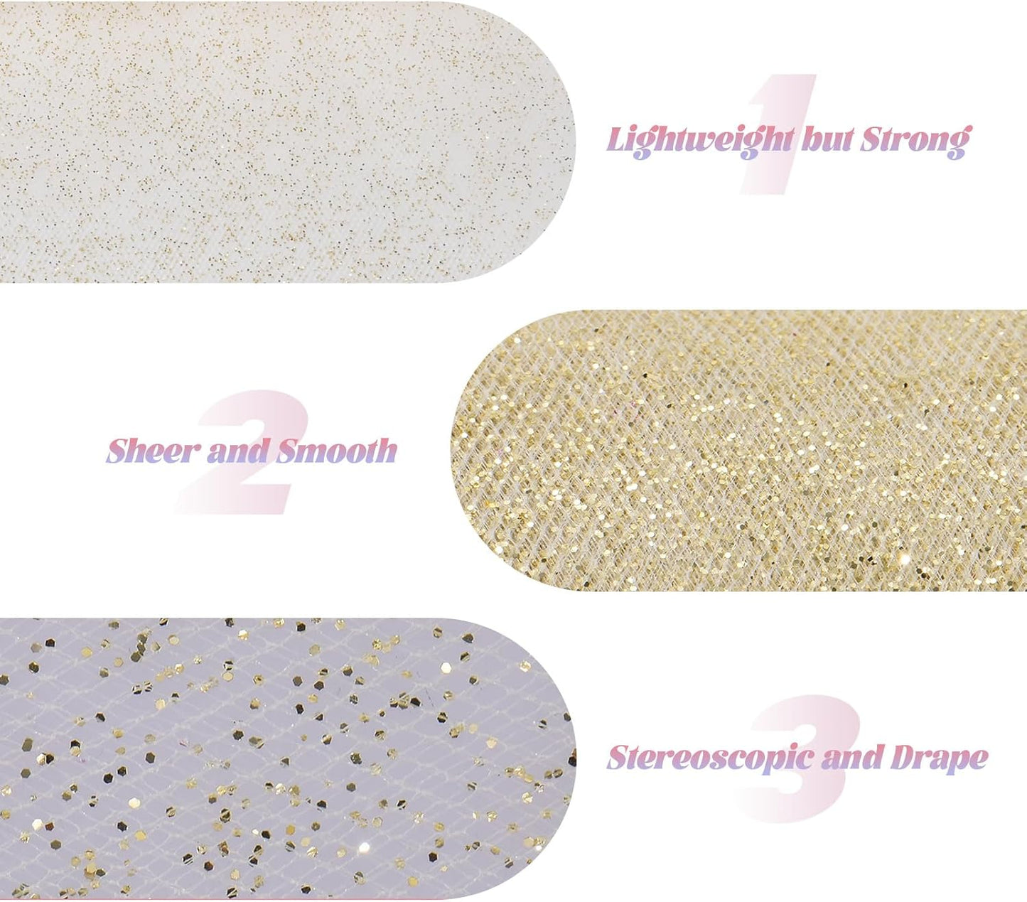 Glitter Tulle Rolls 6” by 50 Yards Sparkle Tulle Fabric Ribbon Sequin Tulle Netting Rolls for DIY Tutu Skirt Wedding Birthday Party Decoration (Ivory)