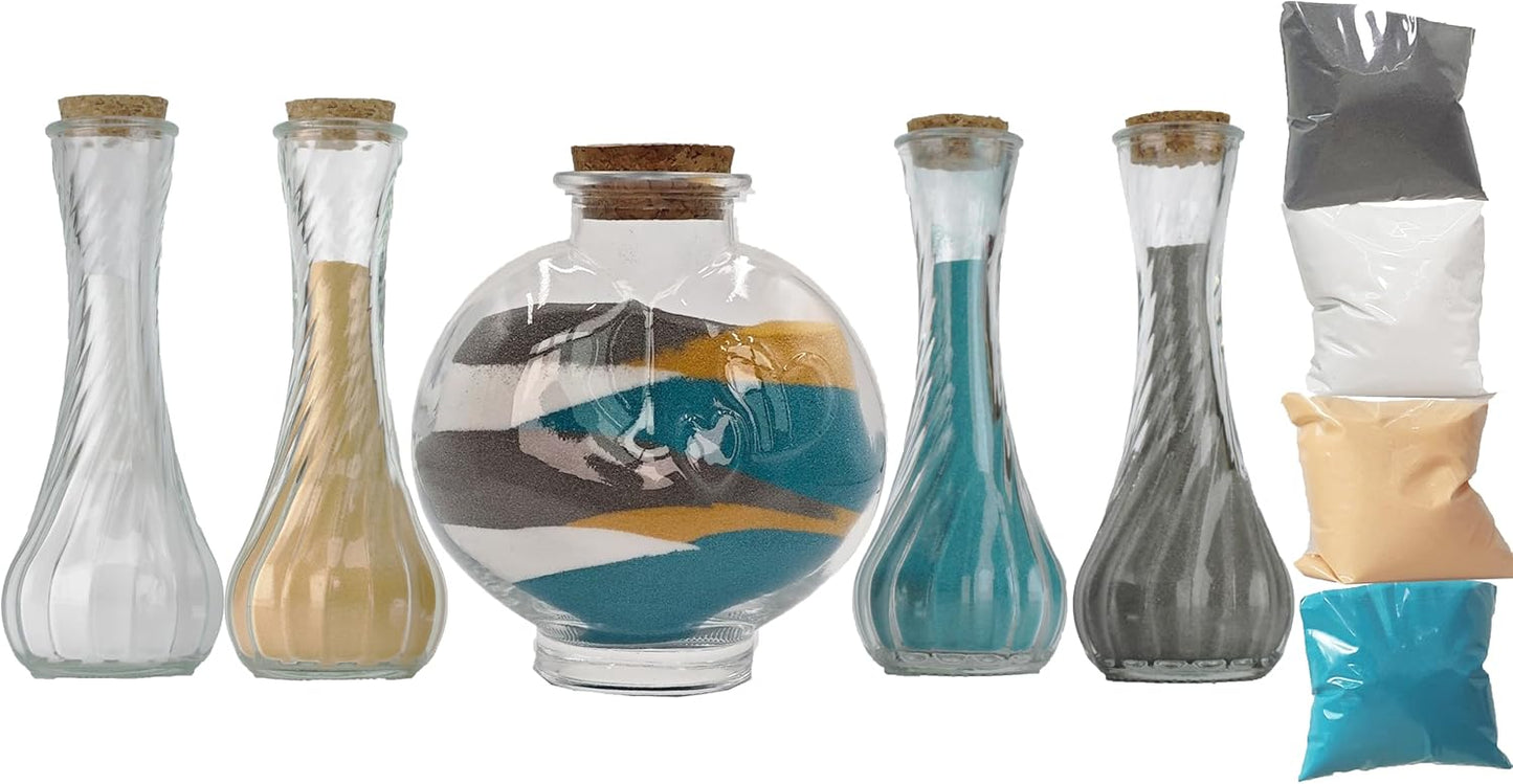 CHENGXINWENHUA Unity Sand Ceremony Set for Wedding Handmade Decorative Jars (4vase)
